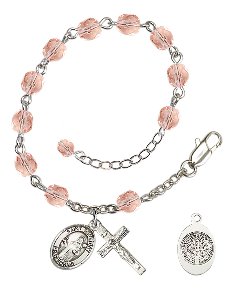 St. Benedict Crystal Birthstone Rosary Bracelet - Multiple Birthstones - Image 10