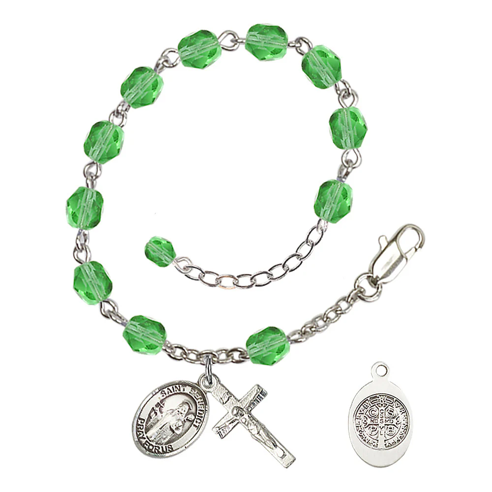 St. Benedict Crystal Birthstone Rosary Bracelet - Multiple Birthstones - Image 2
