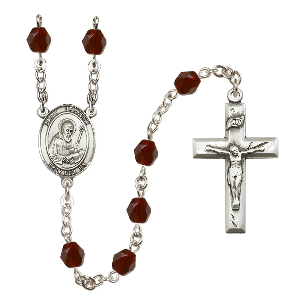 St. Benedict Crystal Birthstone Rosary - Multiple Birthstones