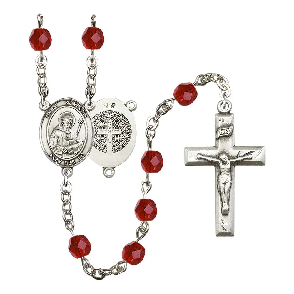 St. Benedict Crystal Birthstone Rosary - Multiple Birthstones - Image 10