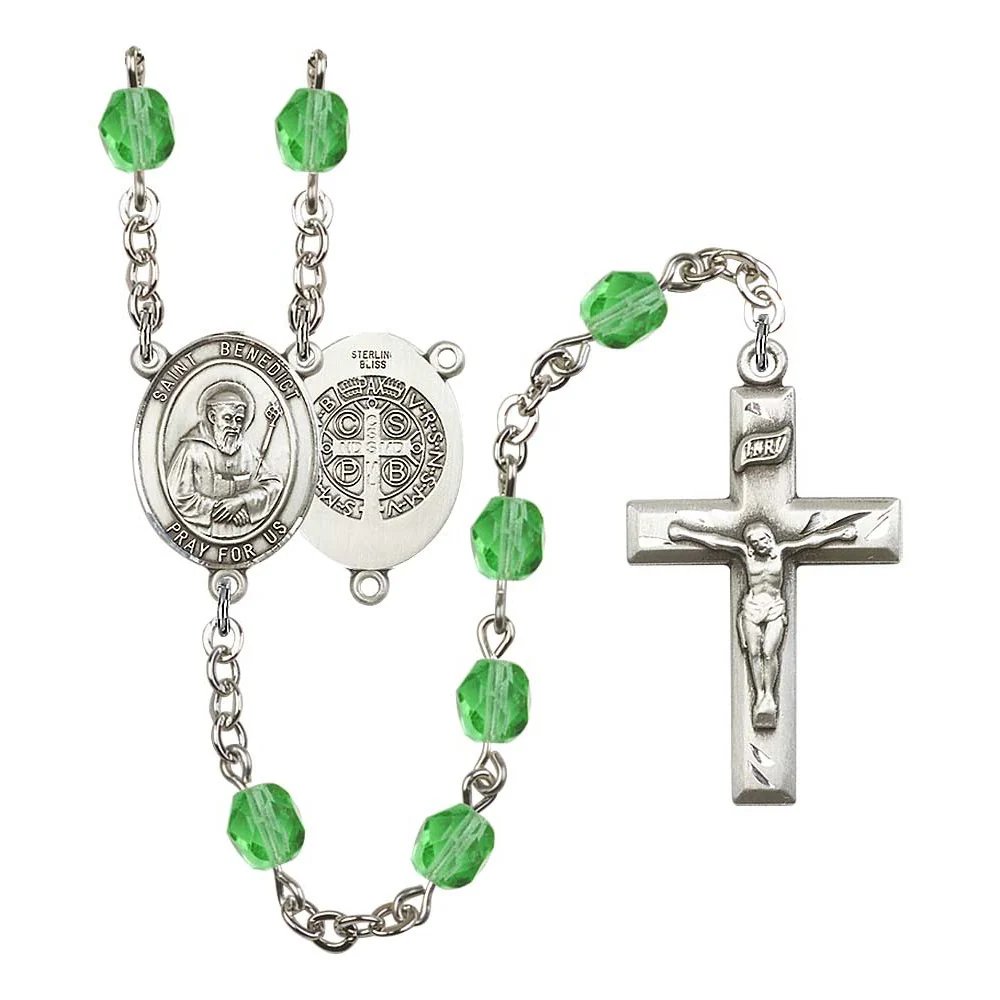 St. Benedict Crystal Birthstone Rosary - Multiple Birthstones - Image 11