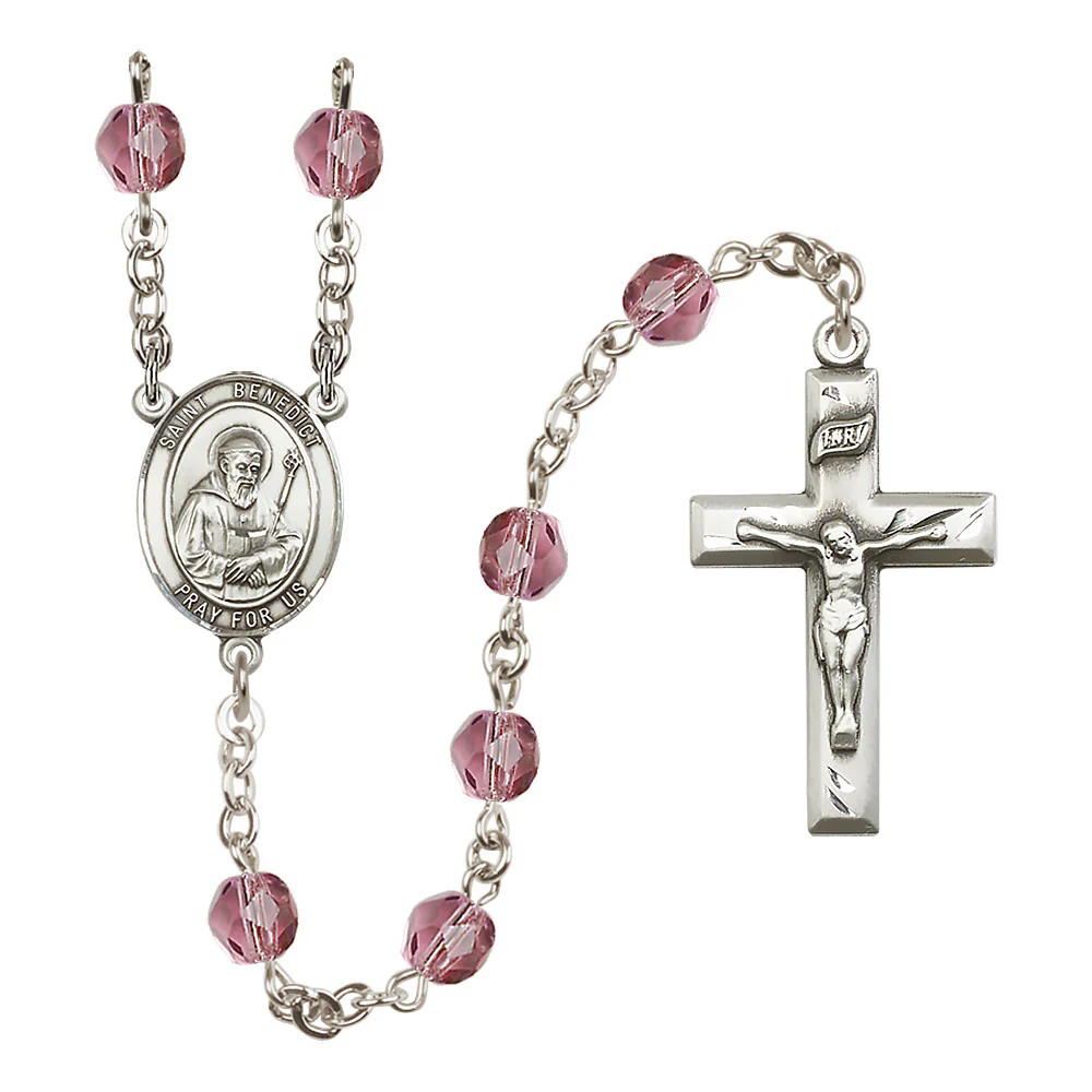 St. Benedict Crystal Birthstone Rosary - Multiple Birthstones - Image 2