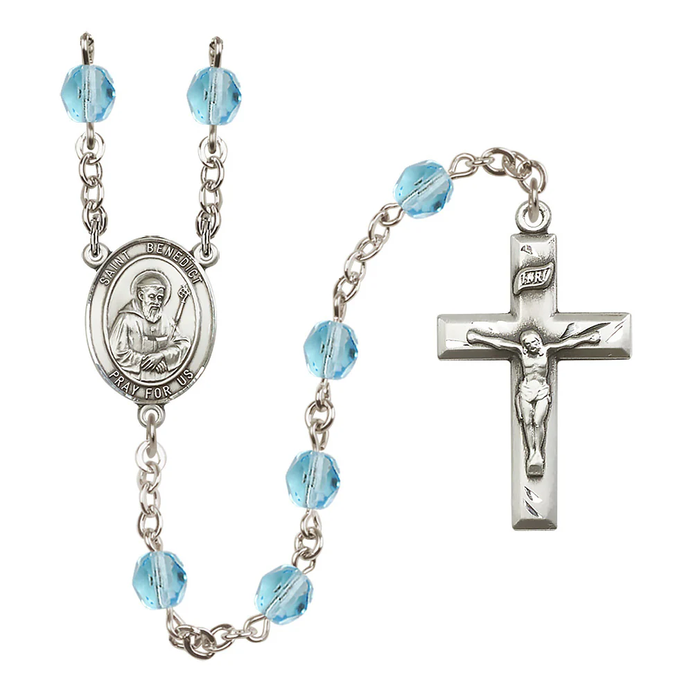 St. Benedict Crystal Birthstone Rosary - Multiple Birthstones - Image 3