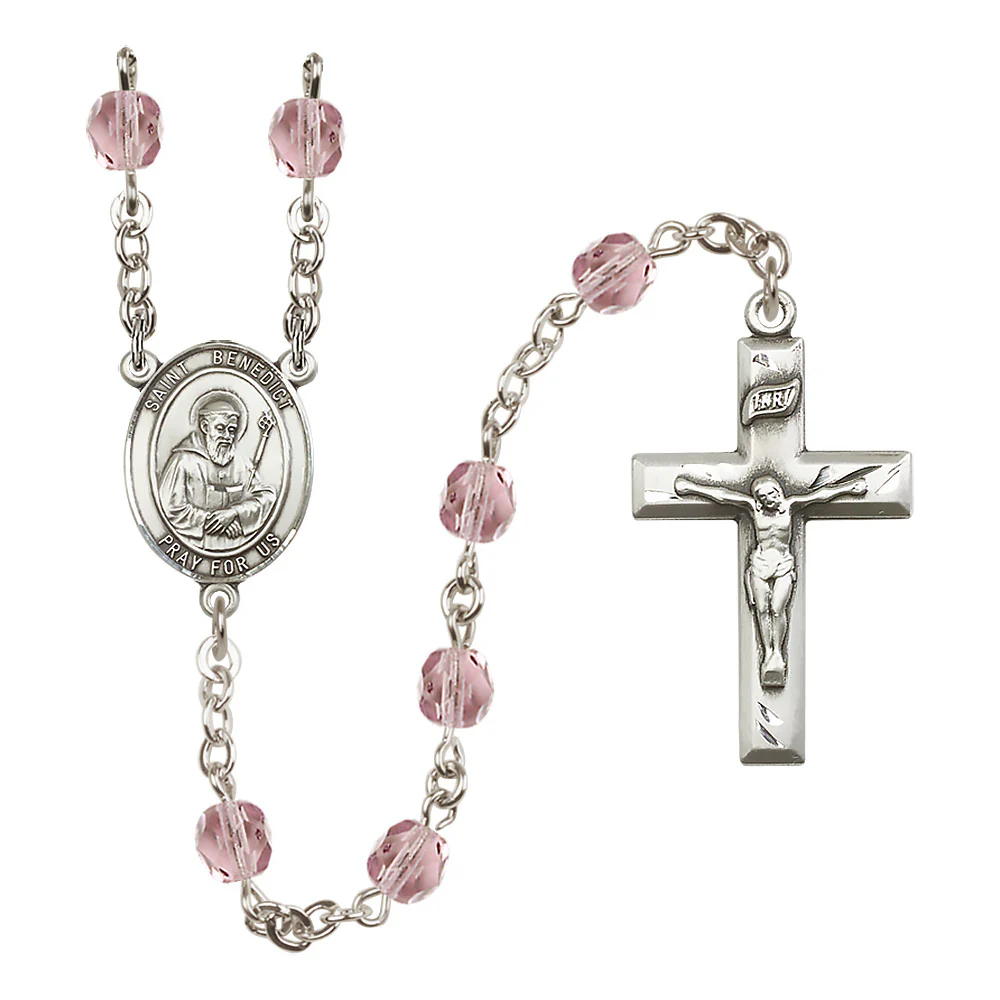 St. Benedict Crystal Birthstone Rosary - Multiple Birthstones - Image 5