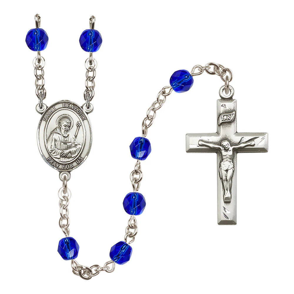 St. Benedict Crystal Birthstone Rosary - Multiple Birthstones - Image 6