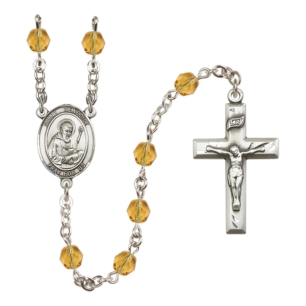 St. Benedict Crystal Birthstone Rosary - Multiple Birthstones - Image 7