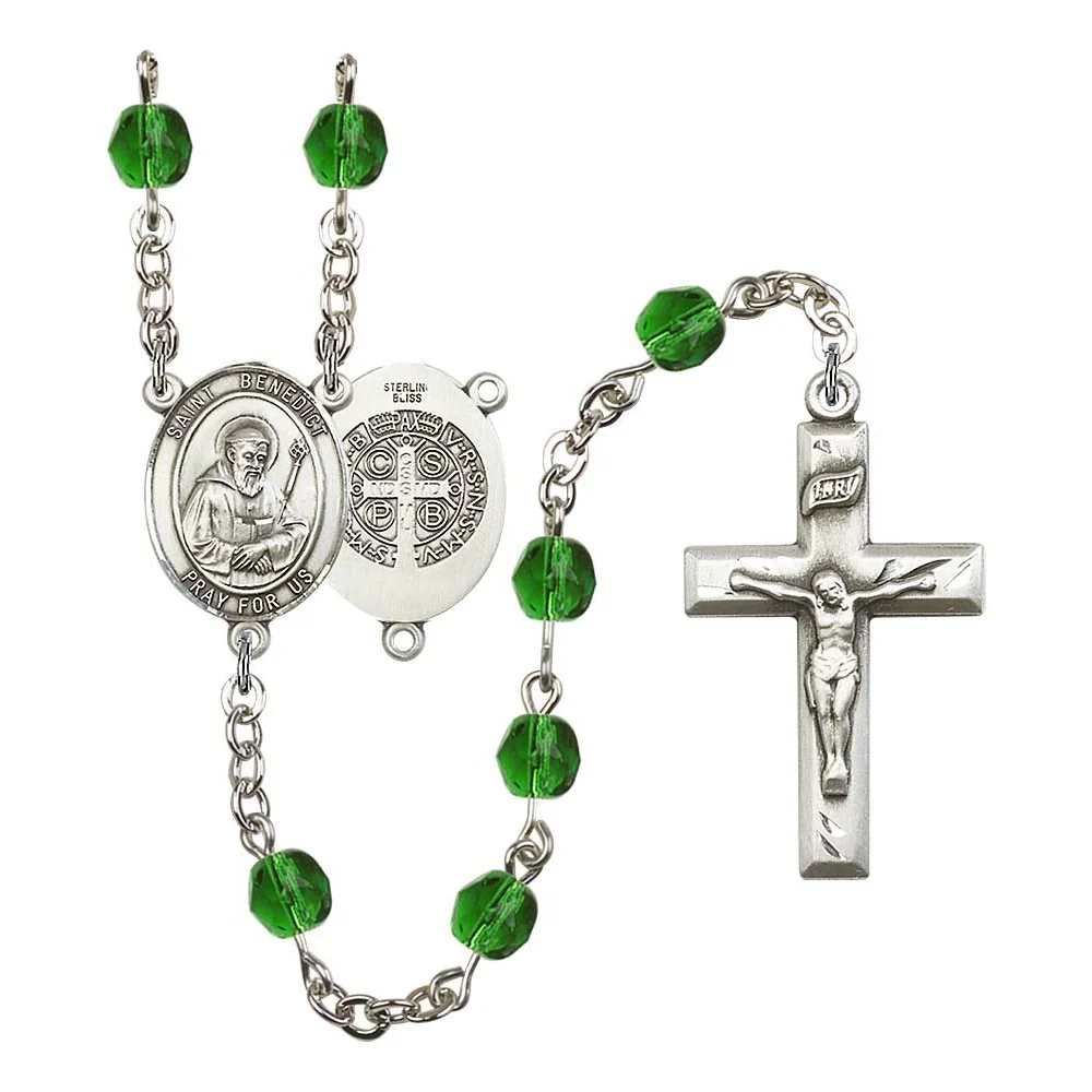 St. Benedict Crystal Birthstone Rosary - Multiple Birthstones - Image 9