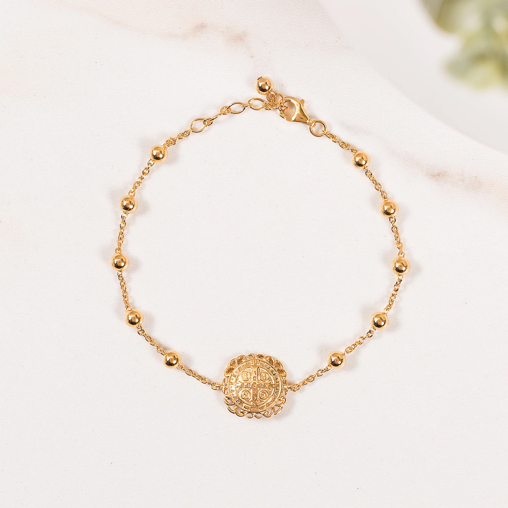 St. Benedict Filigree Rosary Bracelet - Image 2
