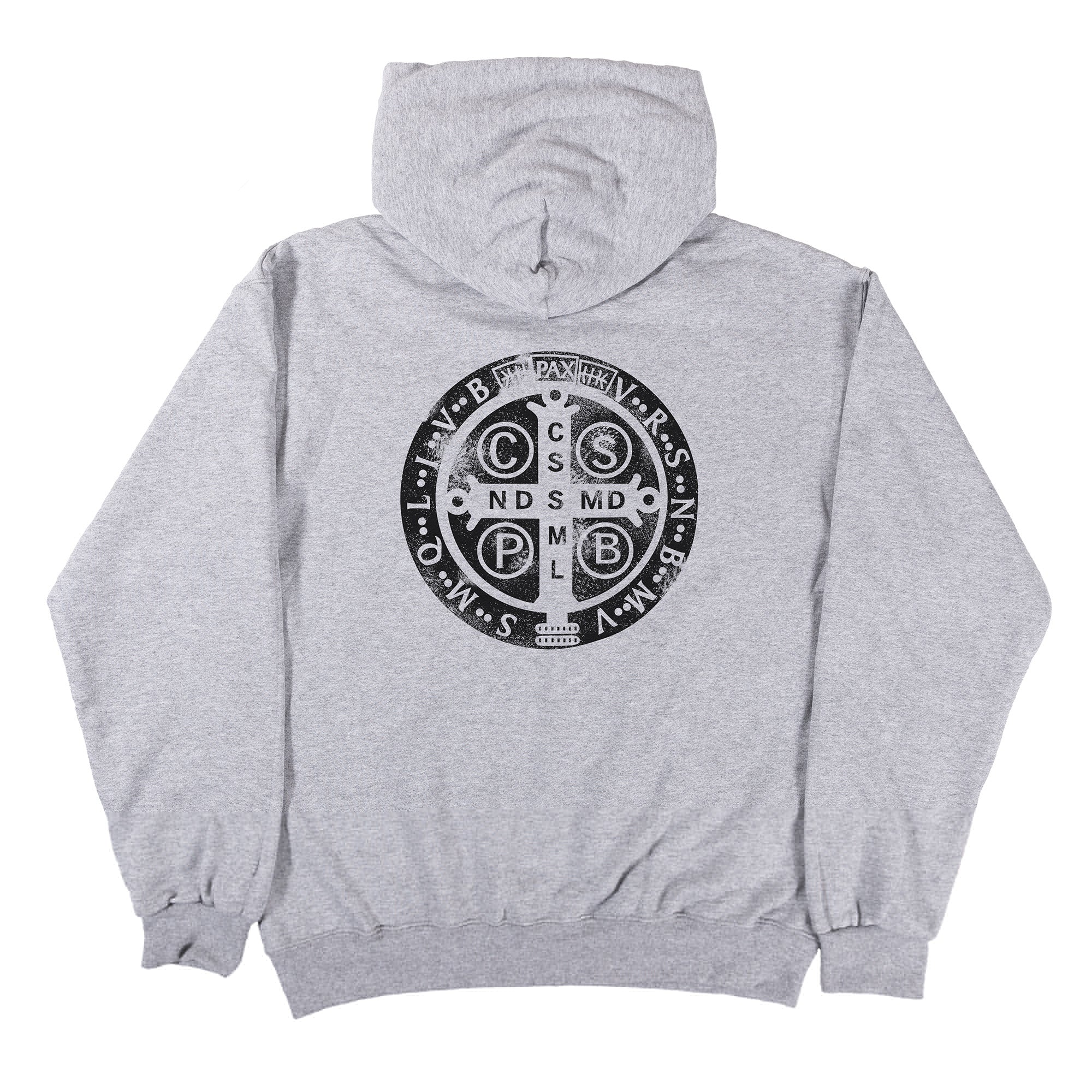 St. Benedict Grey Hooded Sweatshirt - Image 2