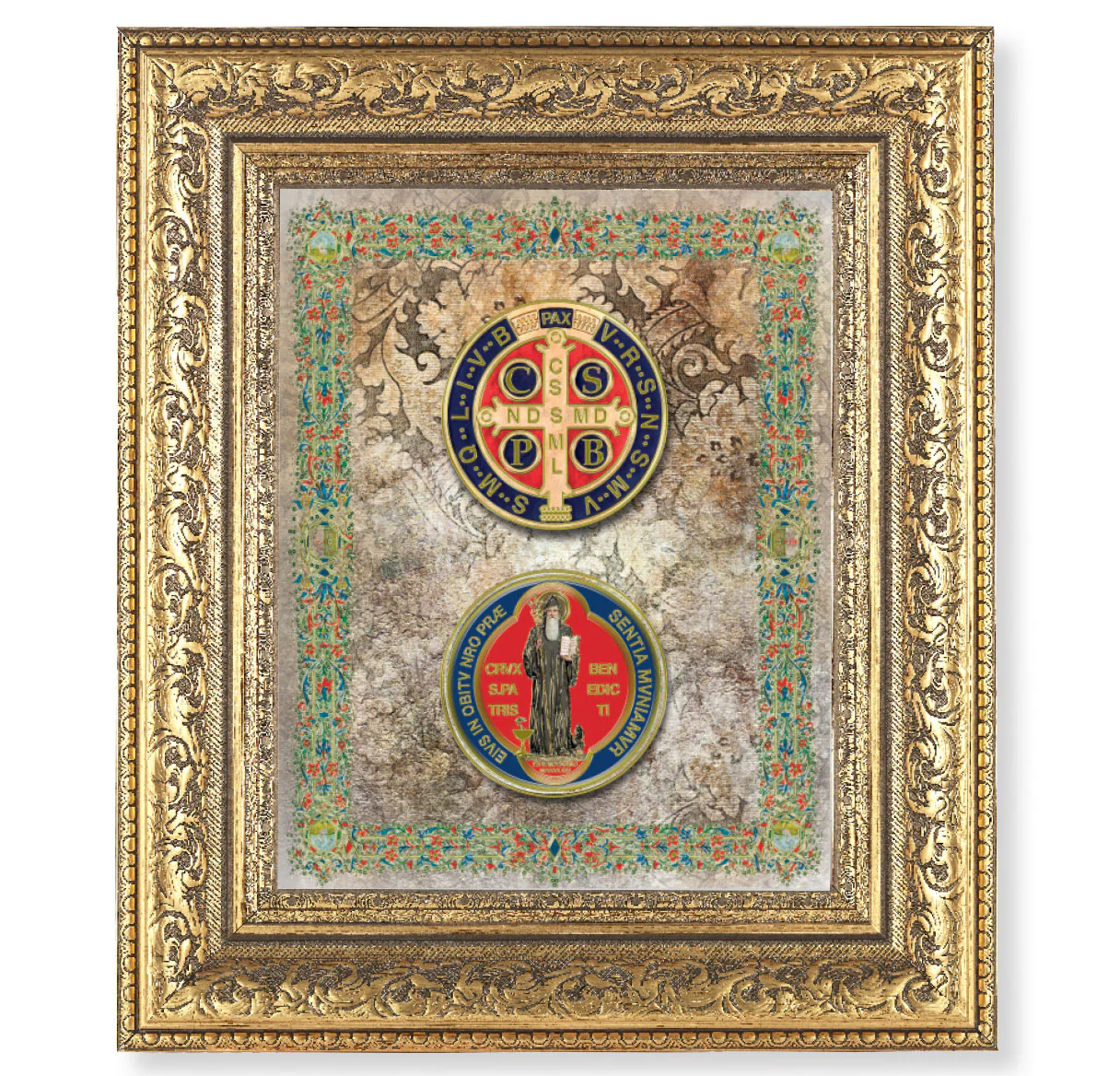 St. Benedict Jubilee Medal Gold Framed Art - 8" x 10"