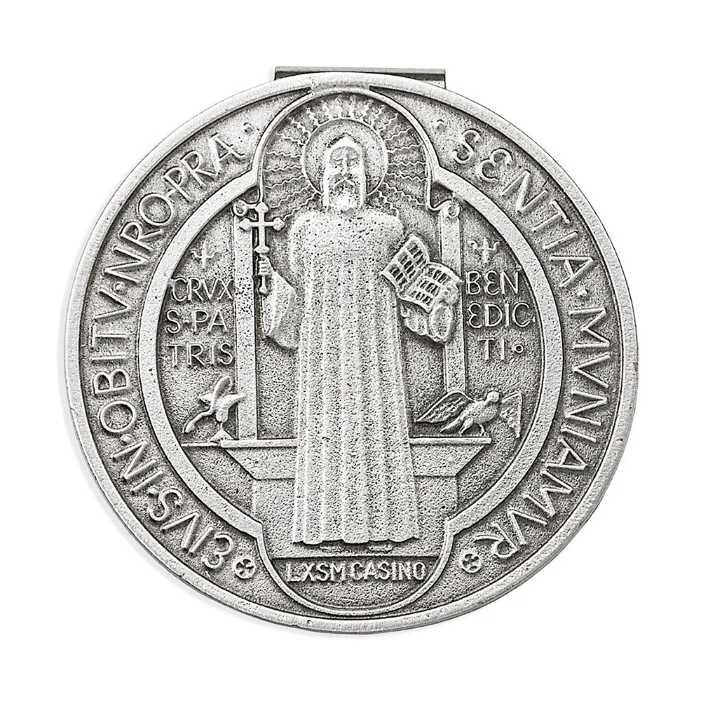St. Benedict Jubilee Medal Round Visor Clip