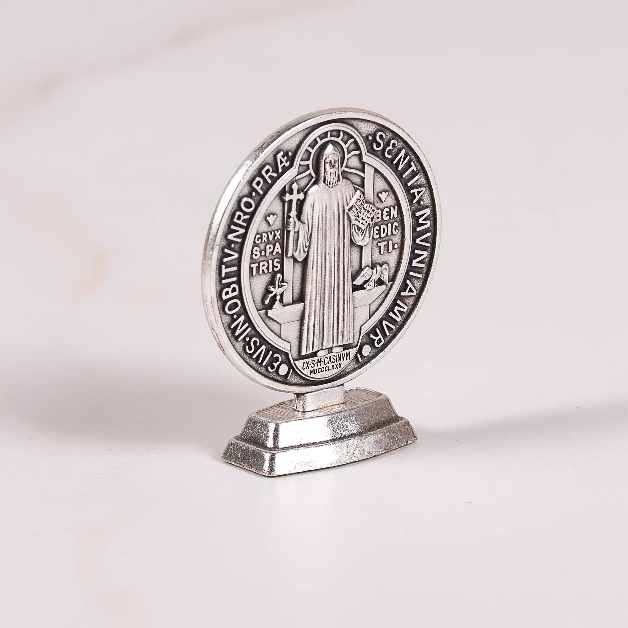 St. Benedict Jubilee Medal Silver Standing Medallion - Image 3