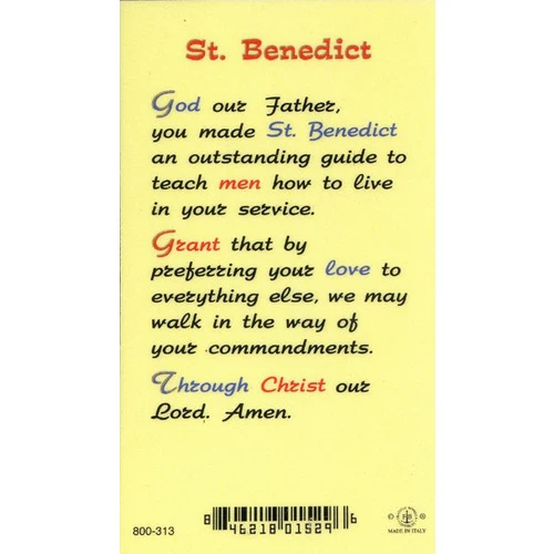St. Benedict Laminated Prayer Card - Image 2