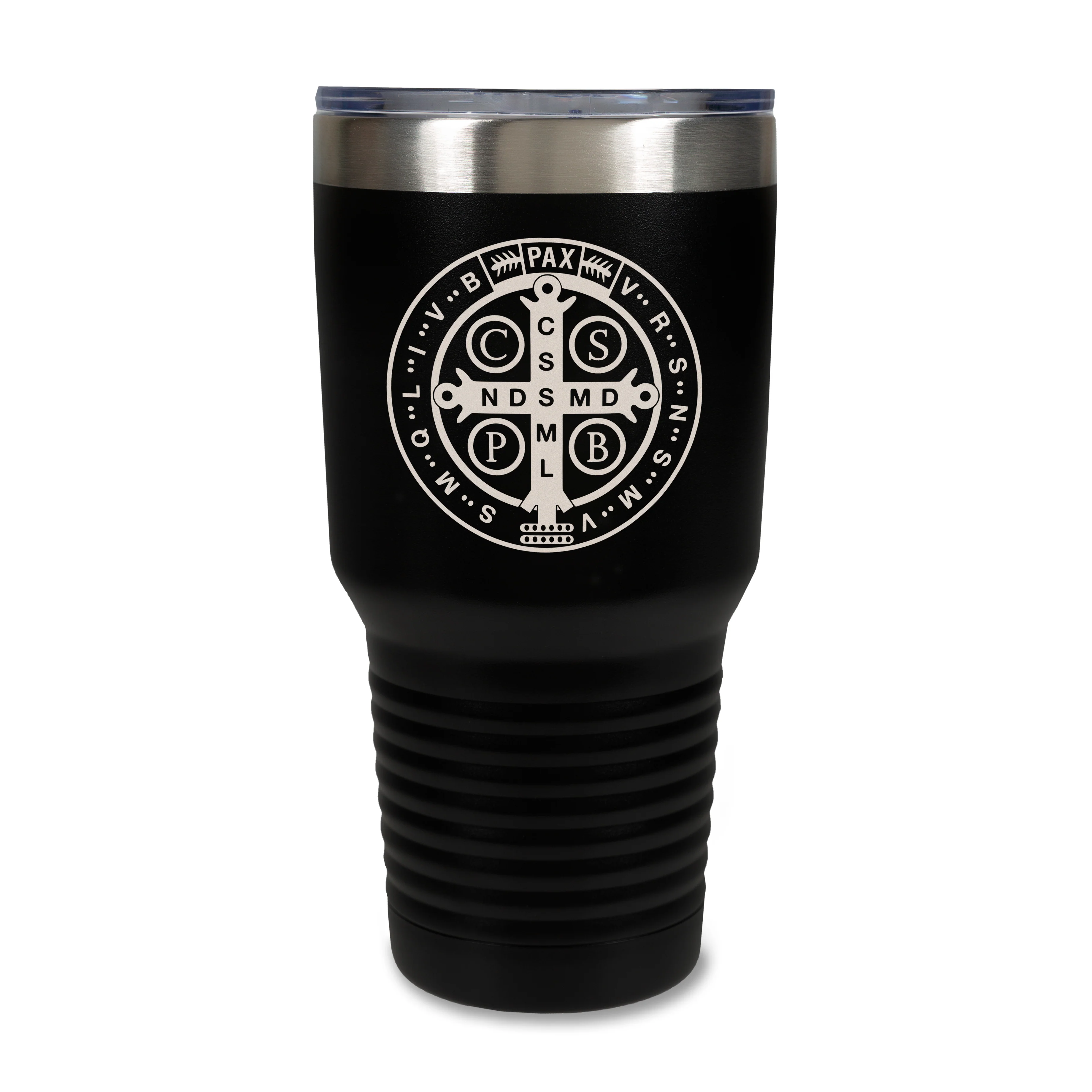St. Benedict Large Black Insulated 30oz Tumbler - Image 2