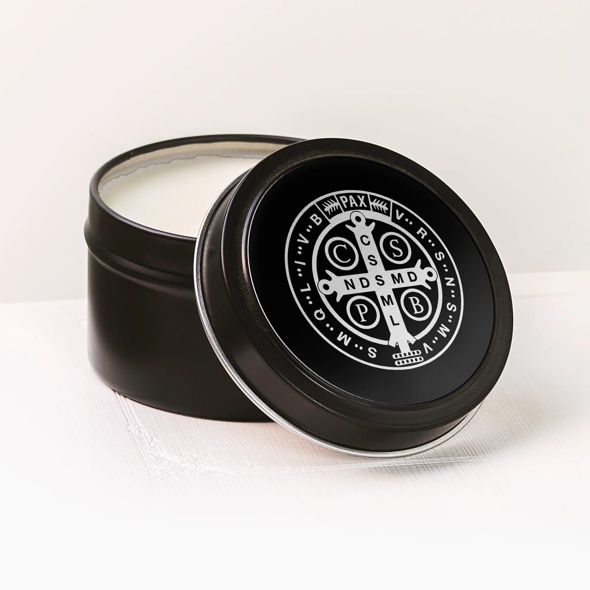St. Benedict Medal Candle Tin