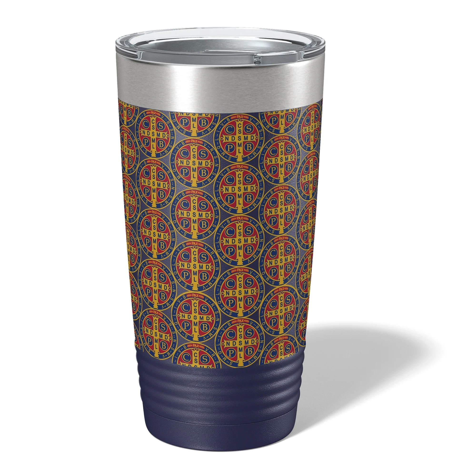 St. Benedict Medal Insulated Blue 20oz Tumbler - Image 2