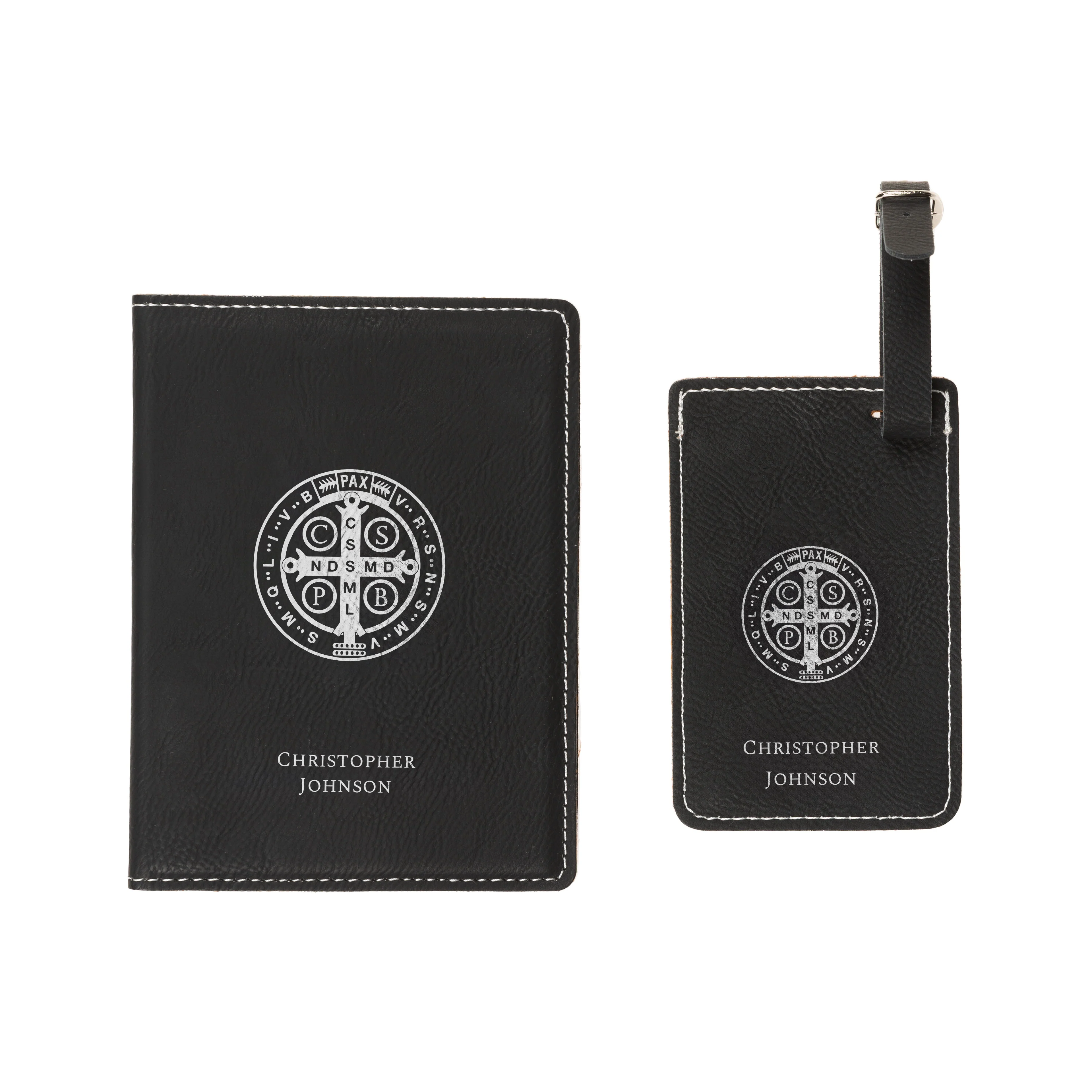 St. Benedict Medal Passport Cover & Luggage Tag Set - 2 Pieces - Image 2