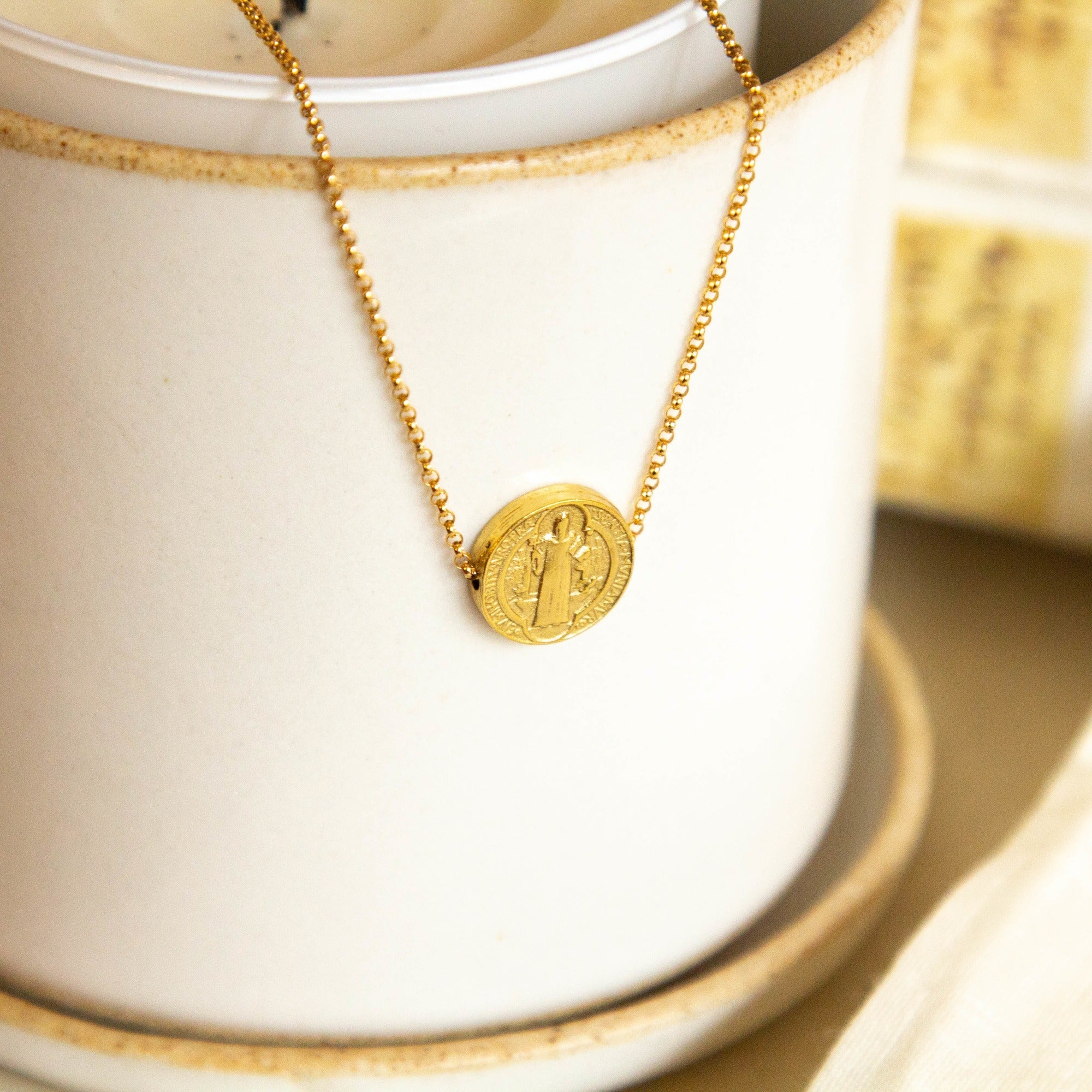 St. Benedict Medal Sliding Bead Necklace - Image 4