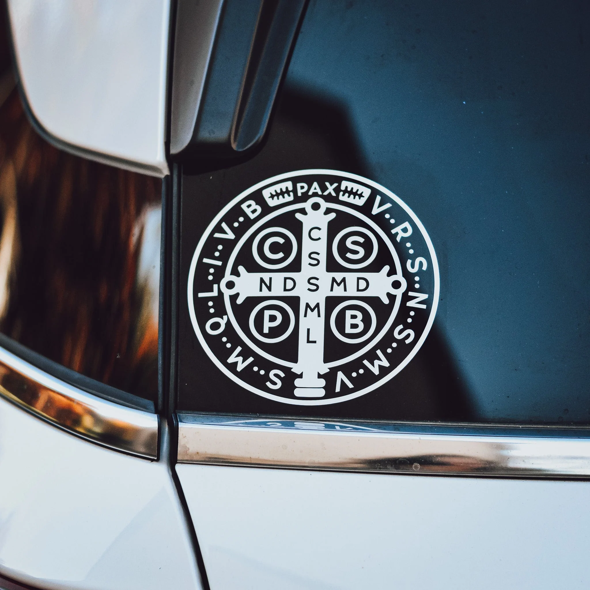 St. Benedict Medal Vinyl Sticker - Image 3
