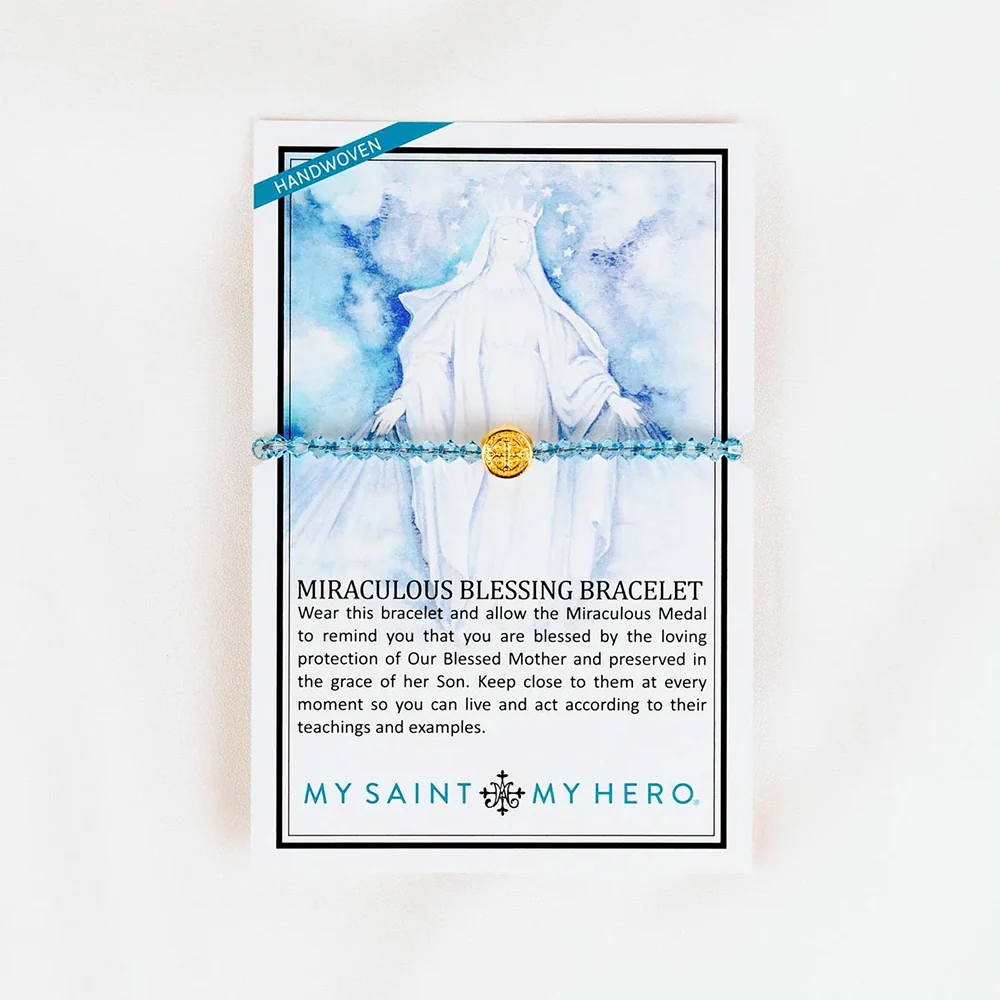 St. Benedict & Miraculous Medal Crystal Blessing Bracelet - Image 2