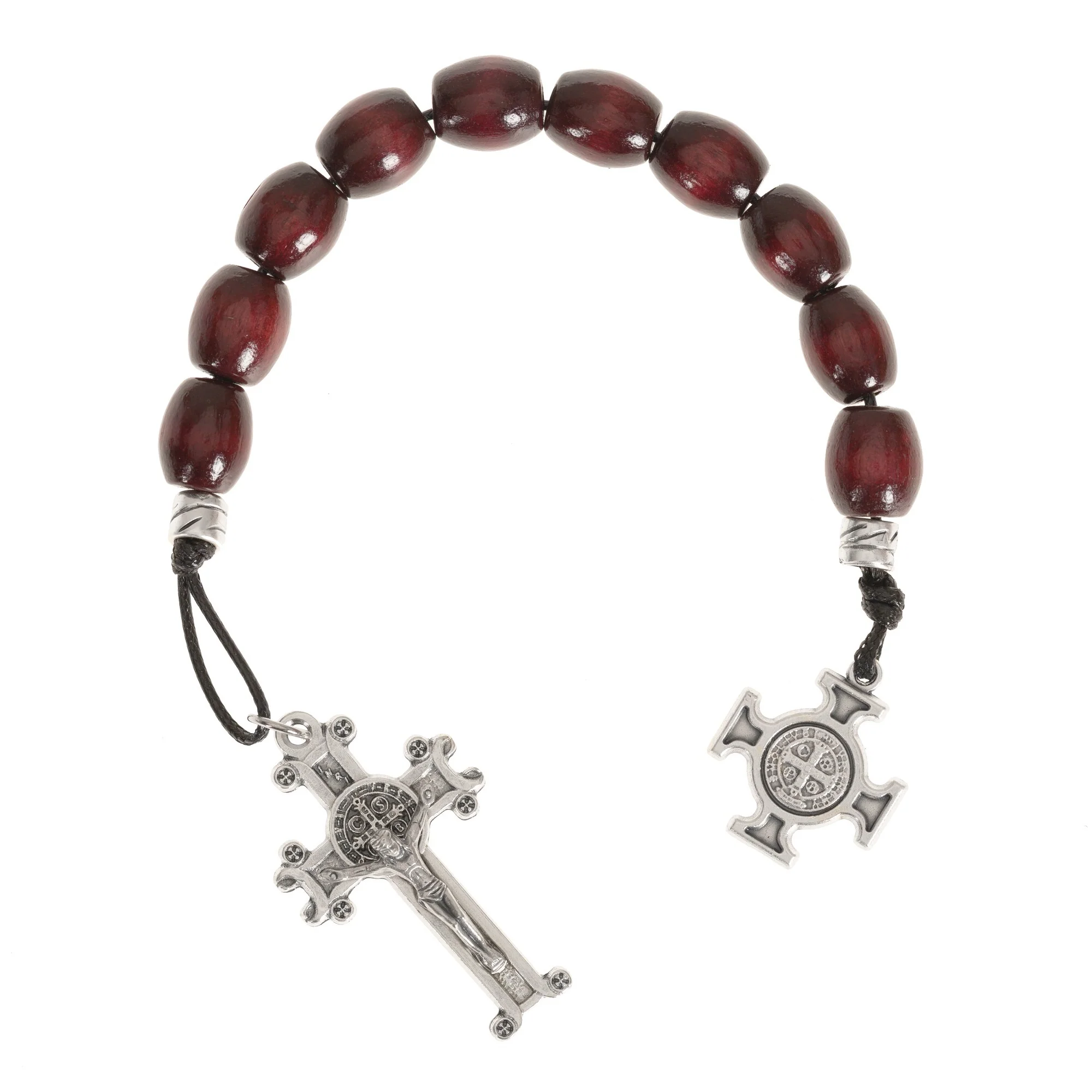 St. Benedict Oblong Bead Decade Rosary with Jubilee Cross - Image 2