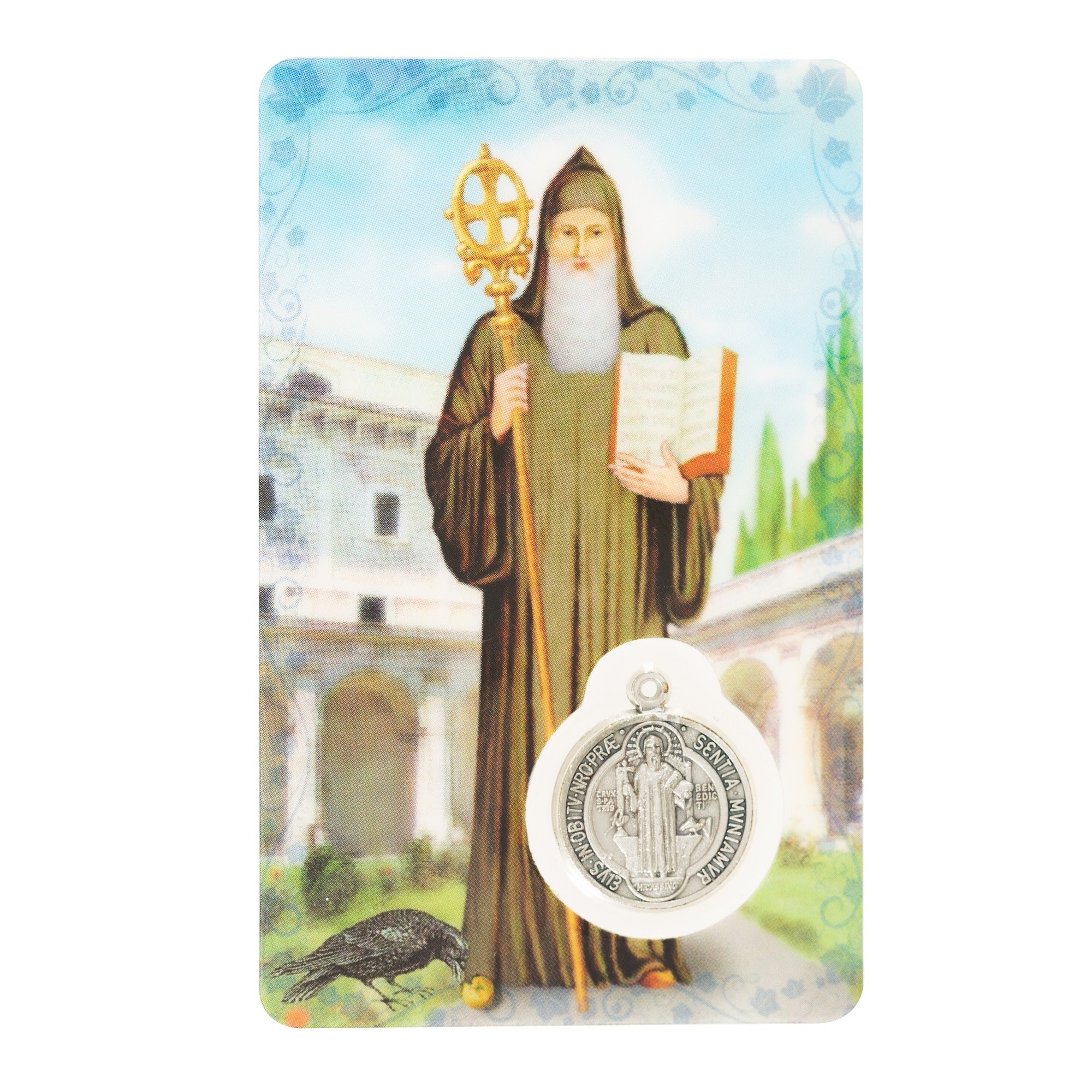 St. Benedict Pocket Prayer Card and Medal
