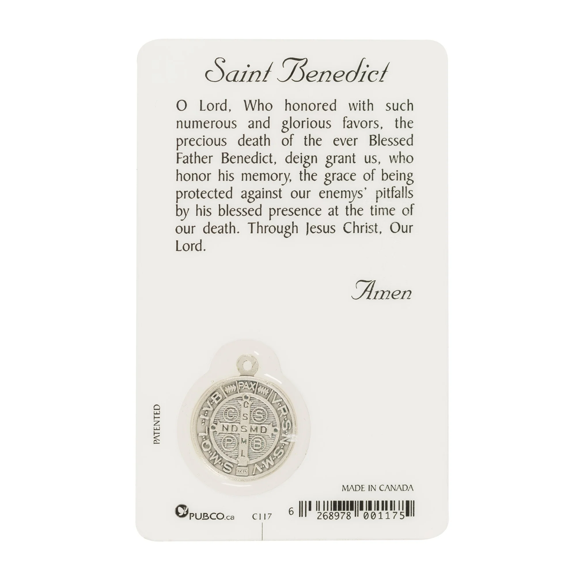 St. Benedict Pocket Prayer Card and Medal - Image 2