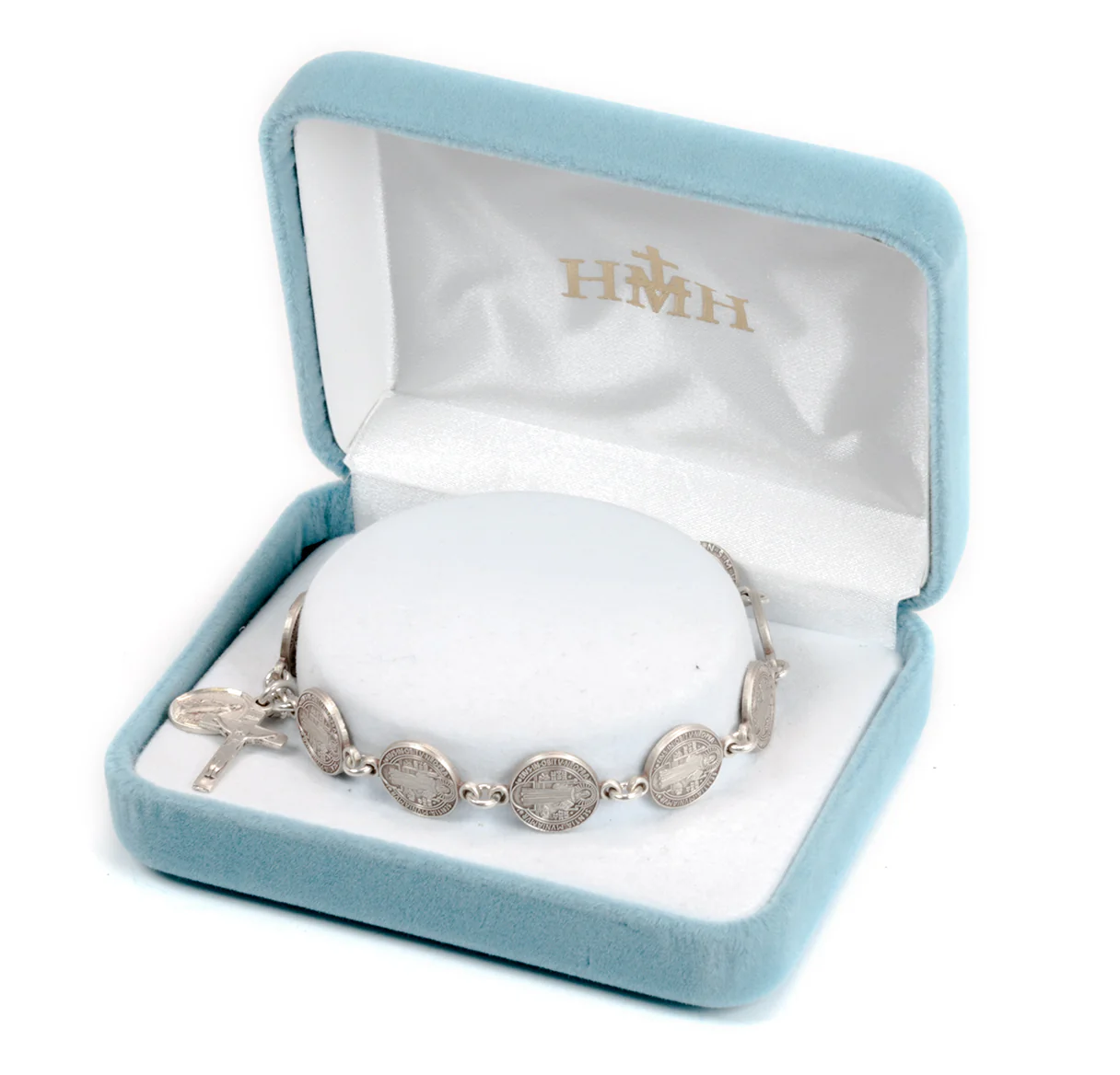 St. Benedict Sterling Rosary Bracelet - Image 2