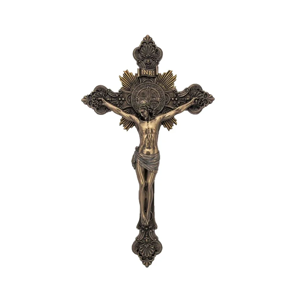 St. Benedict Sunburst Crucifix - 14" - Image 2