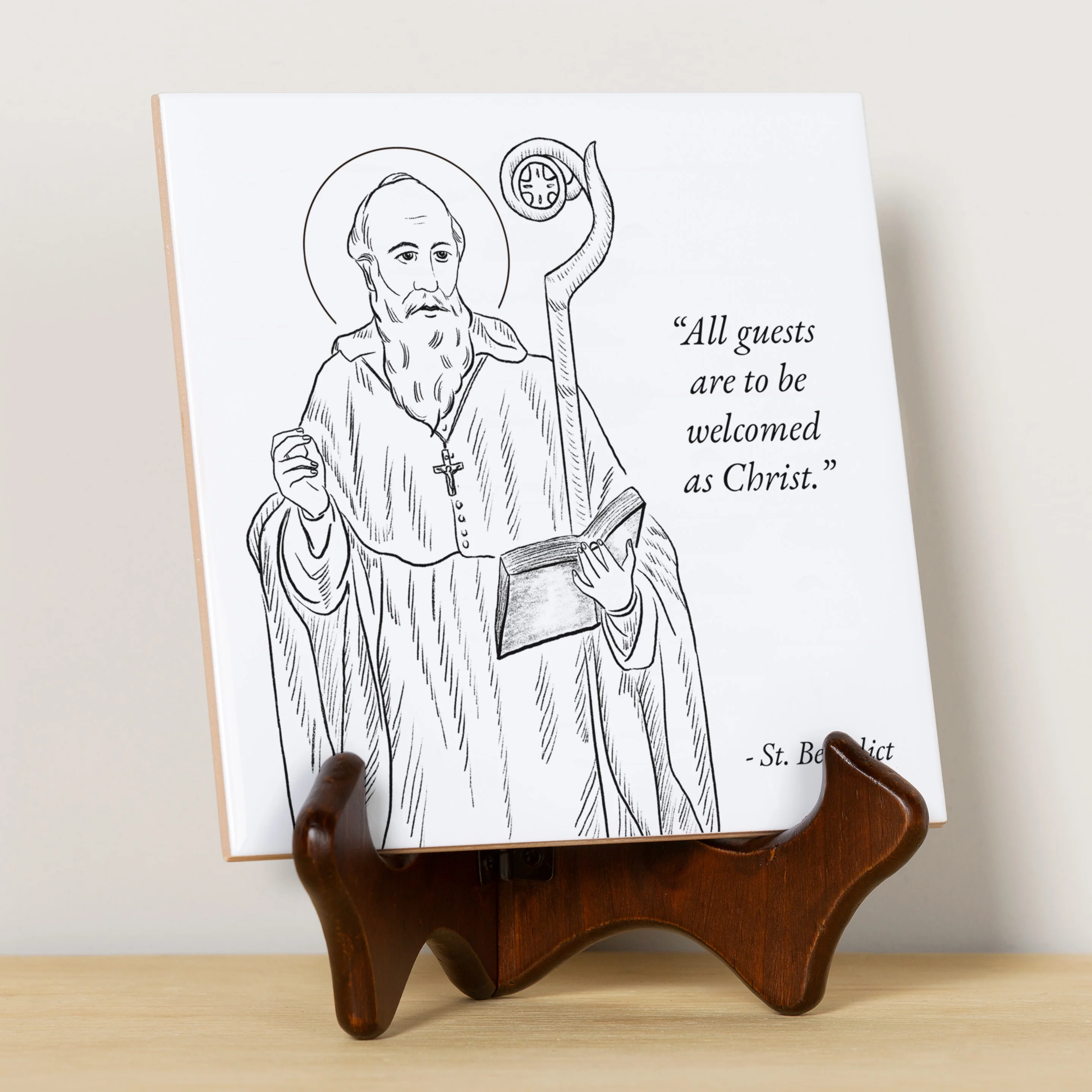 St. Benedict "Welcome Guests As Christ" Tile