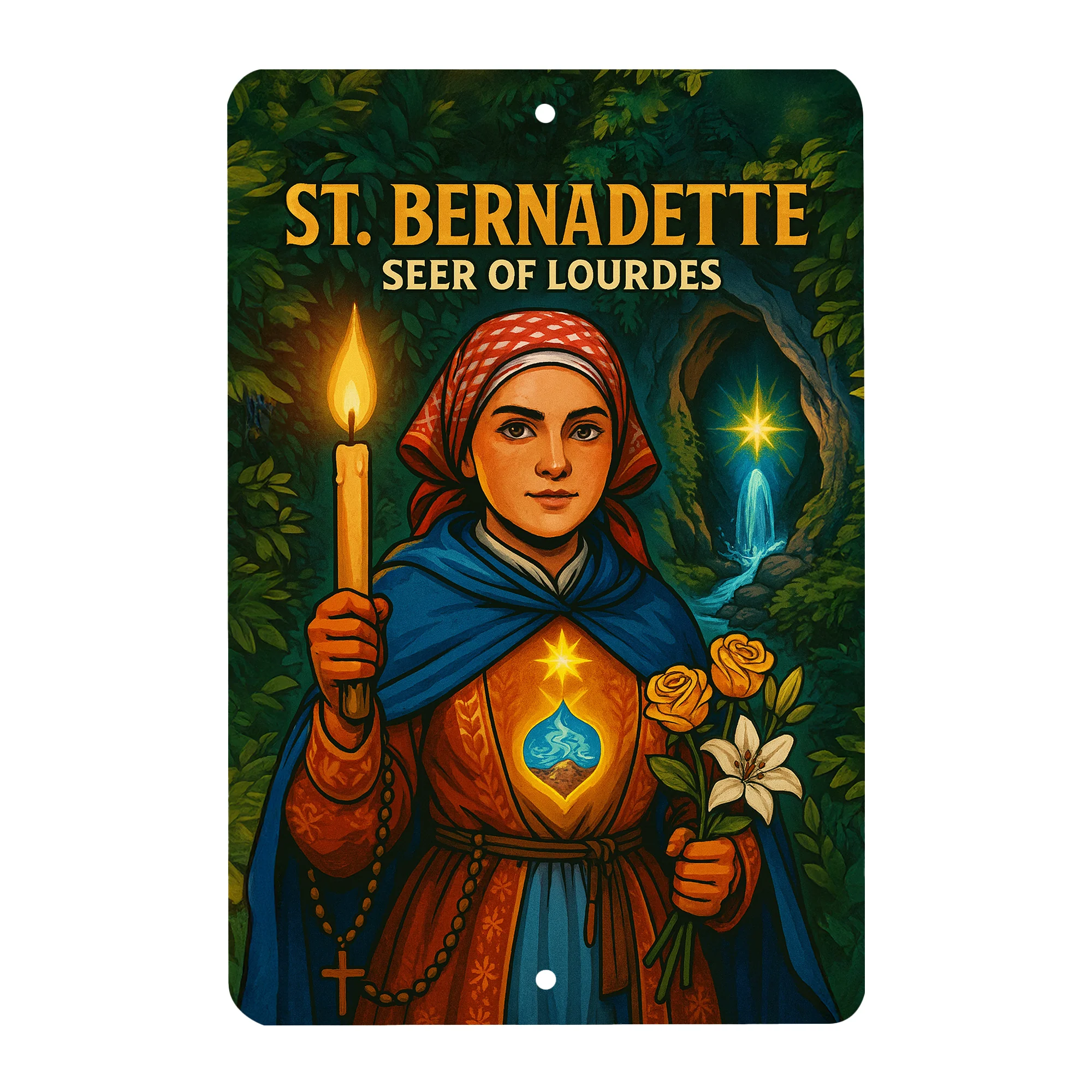 St. Bernadette Superhero Tin Sign - Image 2