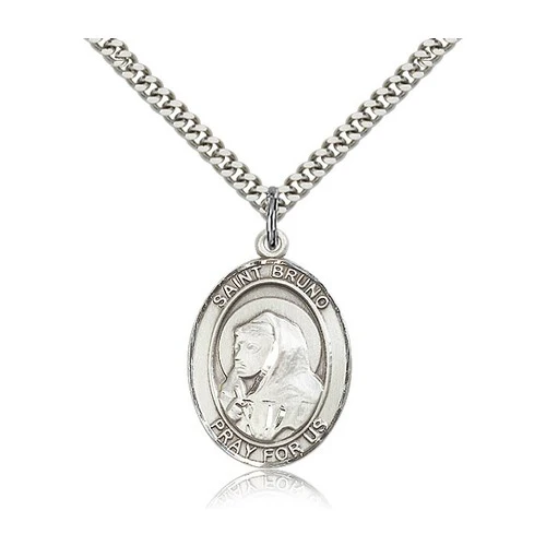 St. Bruno Pendant with Chain, Bliss, Sterling Silver