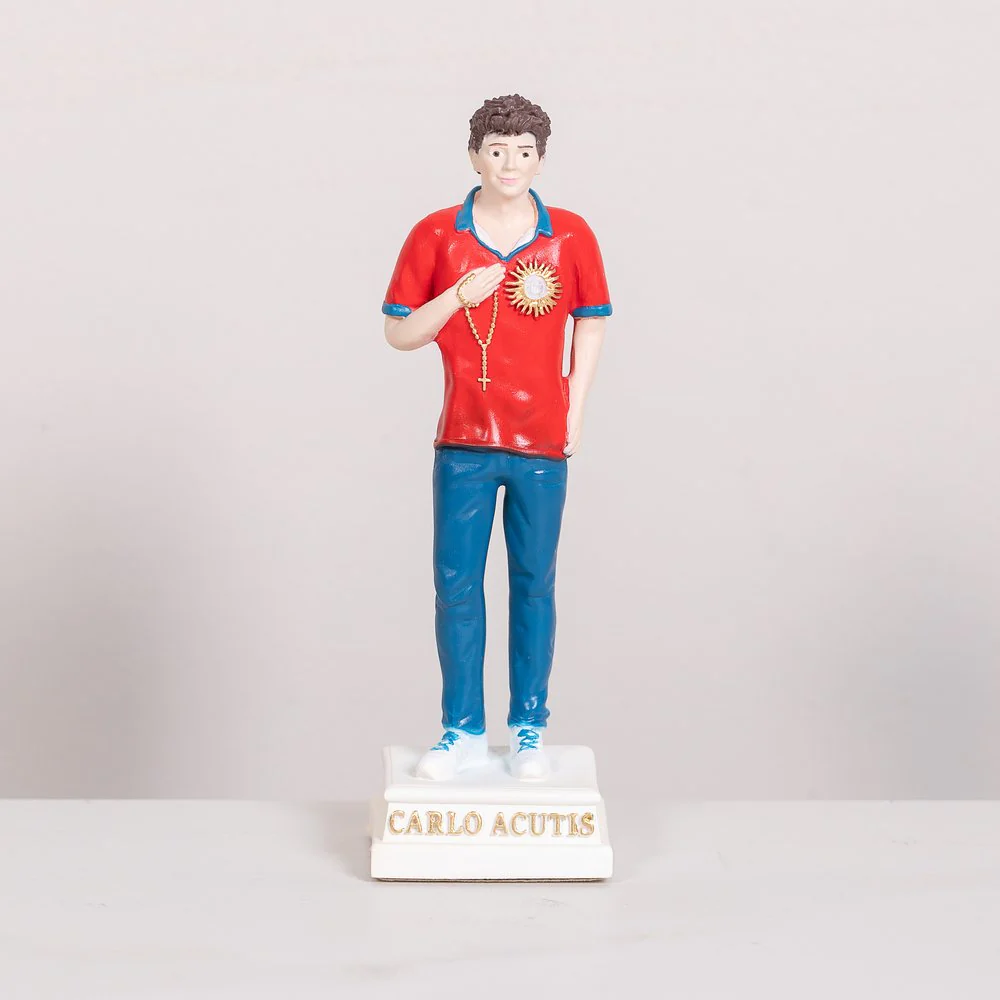 St. Carlo Acutis Cold Cast Bronze Statue - 6" - Image 5