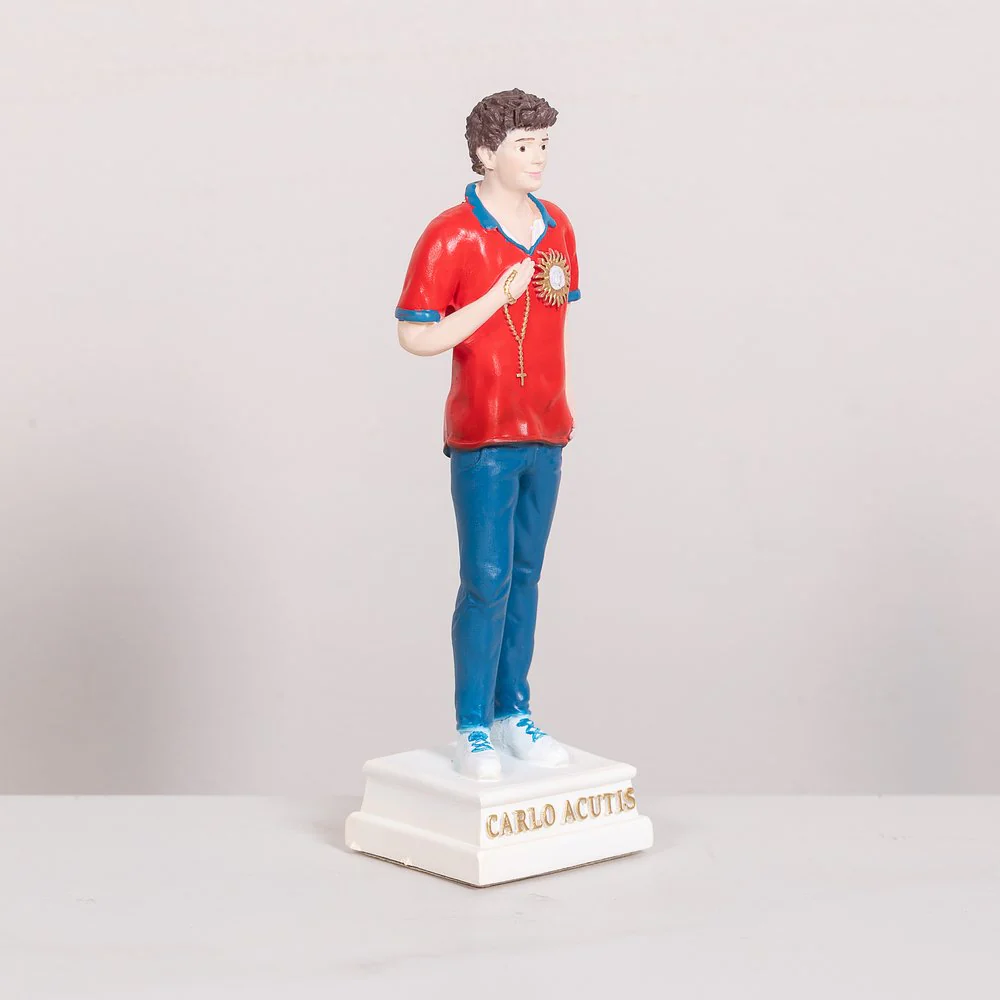 St. Carlo Acutis Cold Cast Bronze Statue - 6" - Image 6