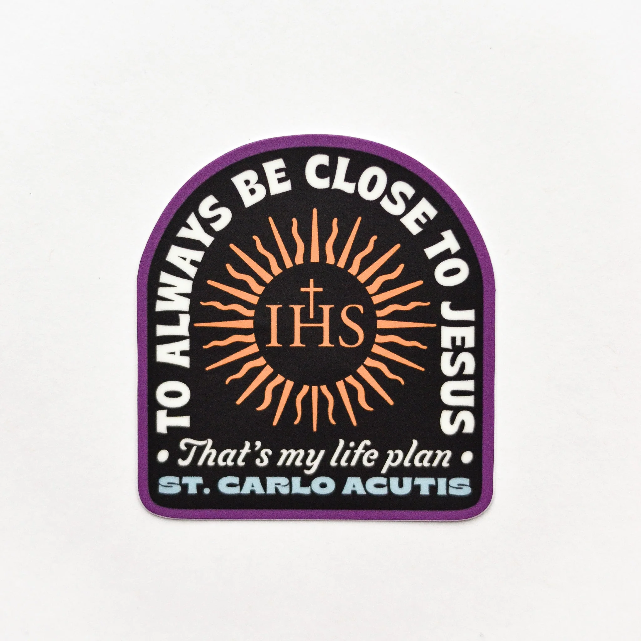 St. Carlo Acutis Life Plan Vinyl Sticker - Image 2