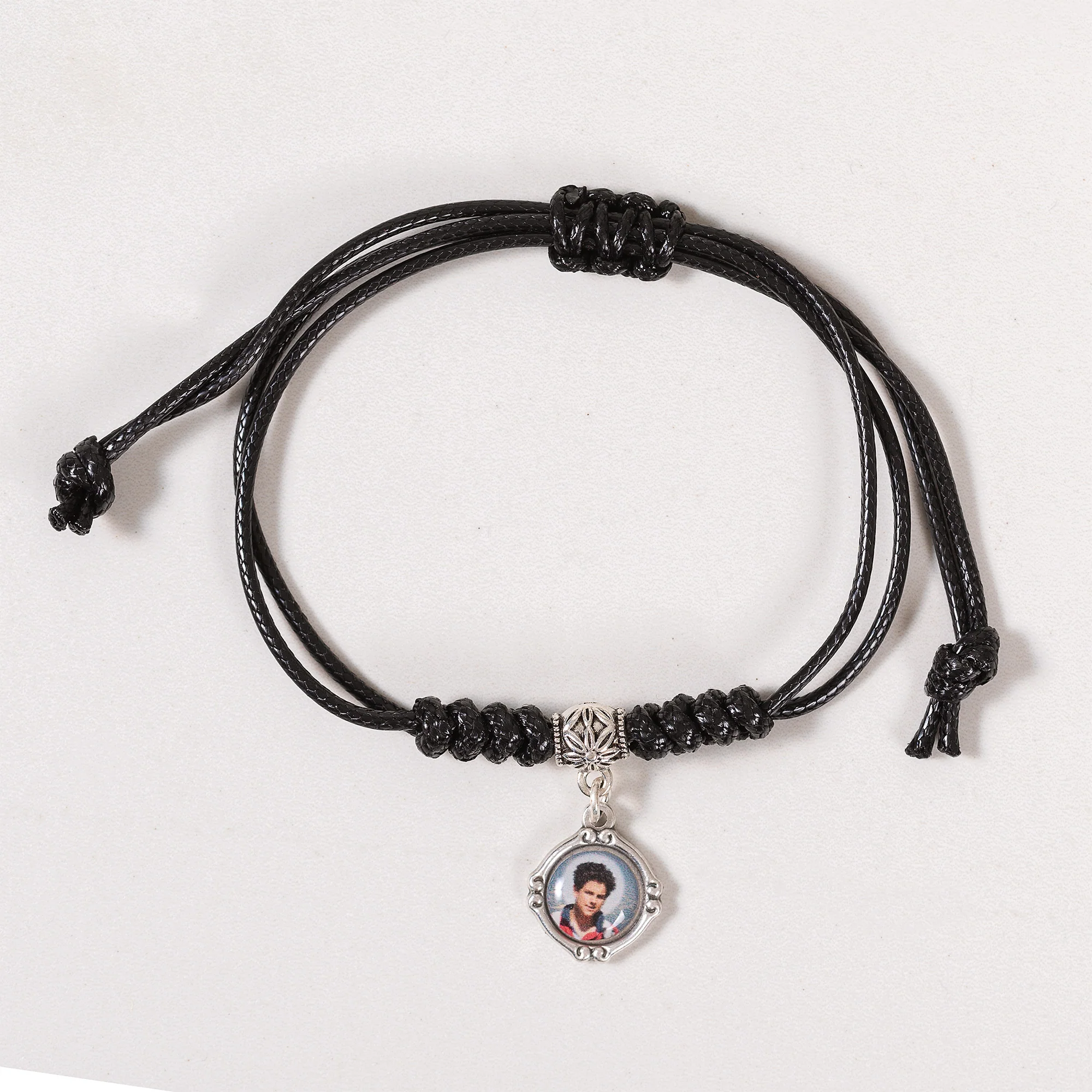 St. Carlo Acutis Picture Medal Corded Bracelet - Black or Blue