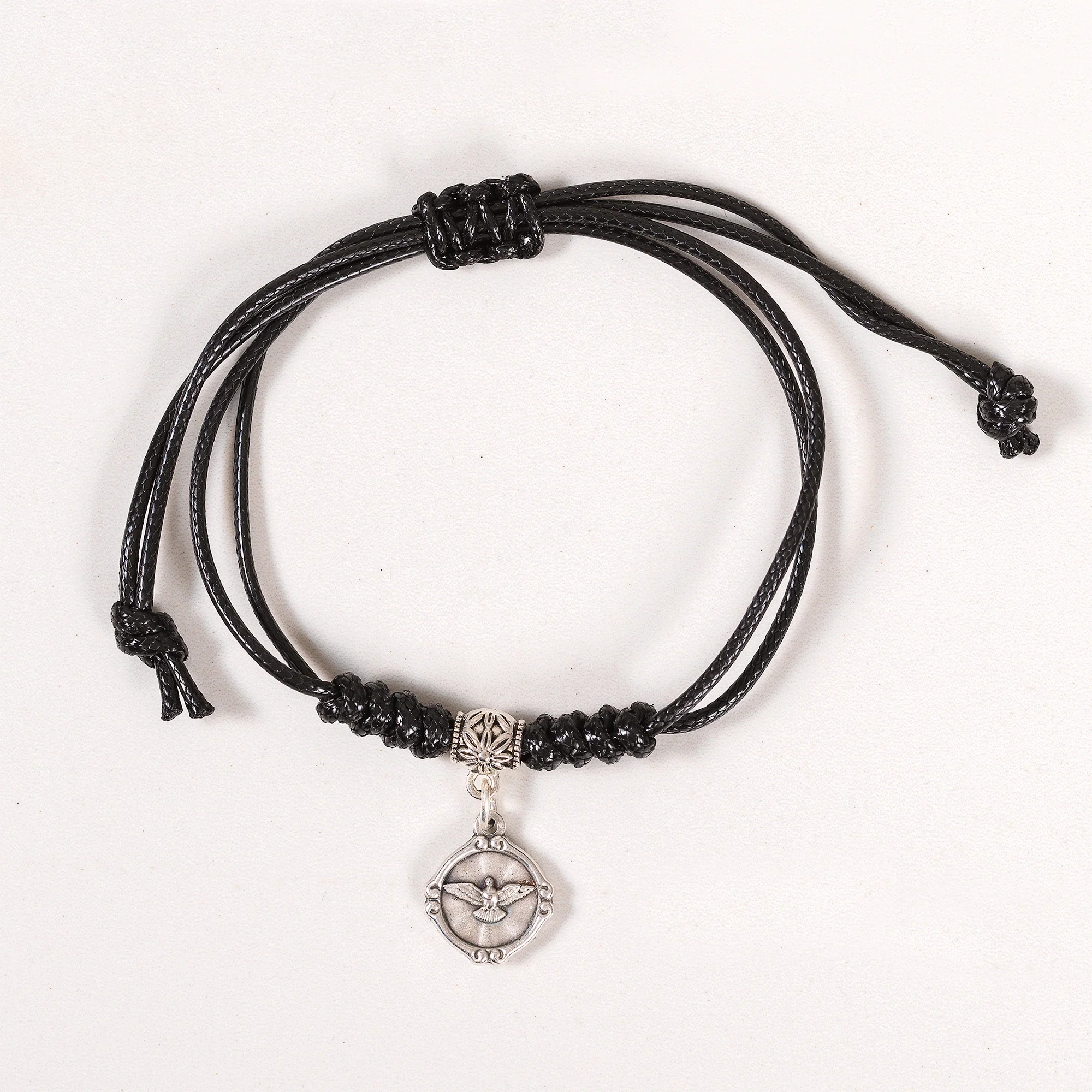 St. Carlo Acutis Picture Medal Corded Bracelet - Black or Blue - Image 2