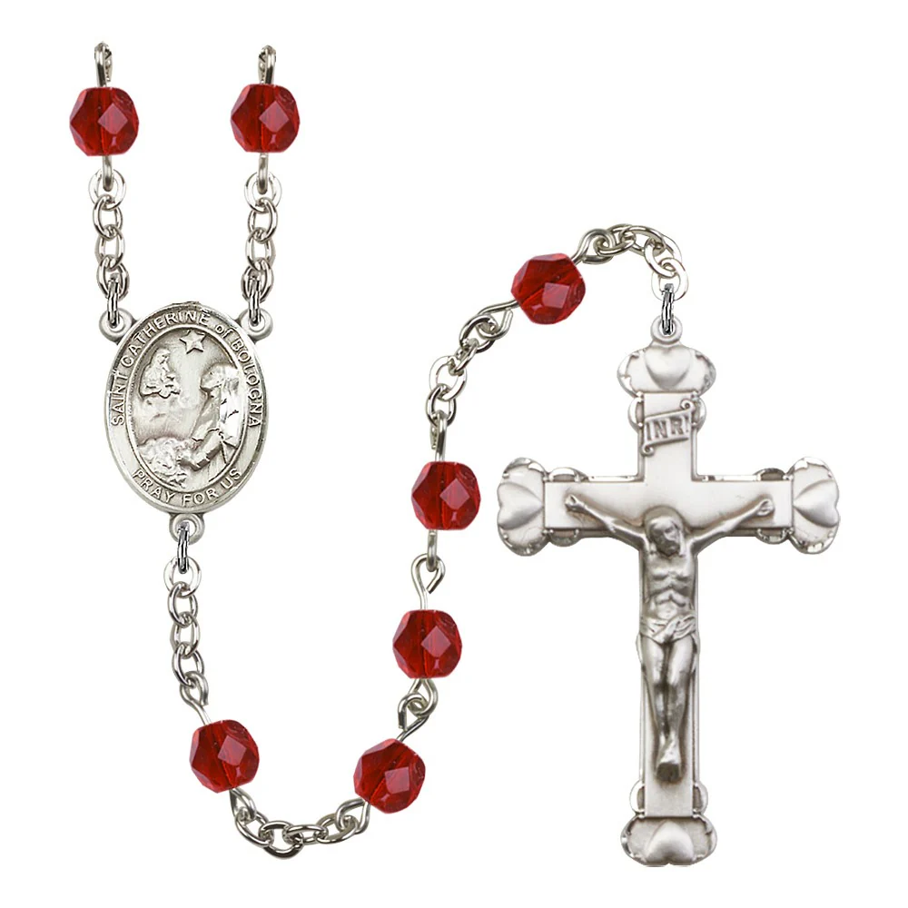 St. Catherine Of Bologna Red July Rosary 6mm