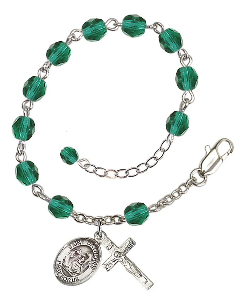 St. Catherine of Siena Crystal Birthstone Rosary Bracelet - Multiple Birthstones - Image 12