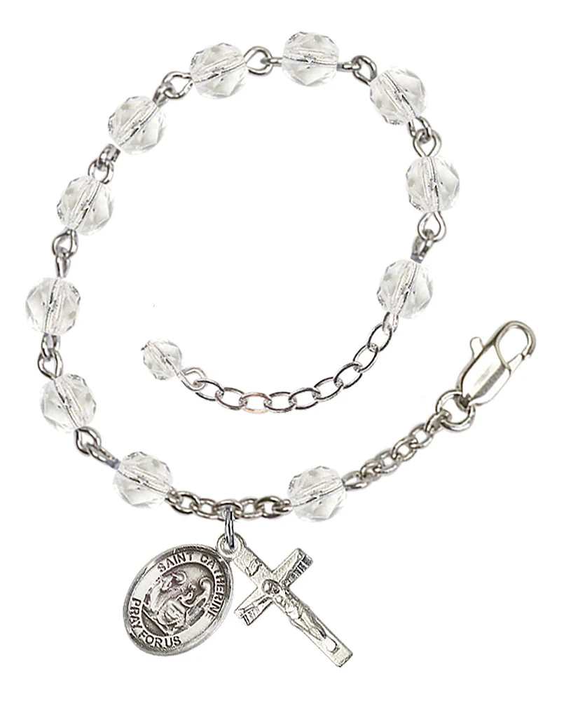 St. Catherine of Siena Crystal Birthstone Rosary Bracelet - Multiple Birthstones - Image 6