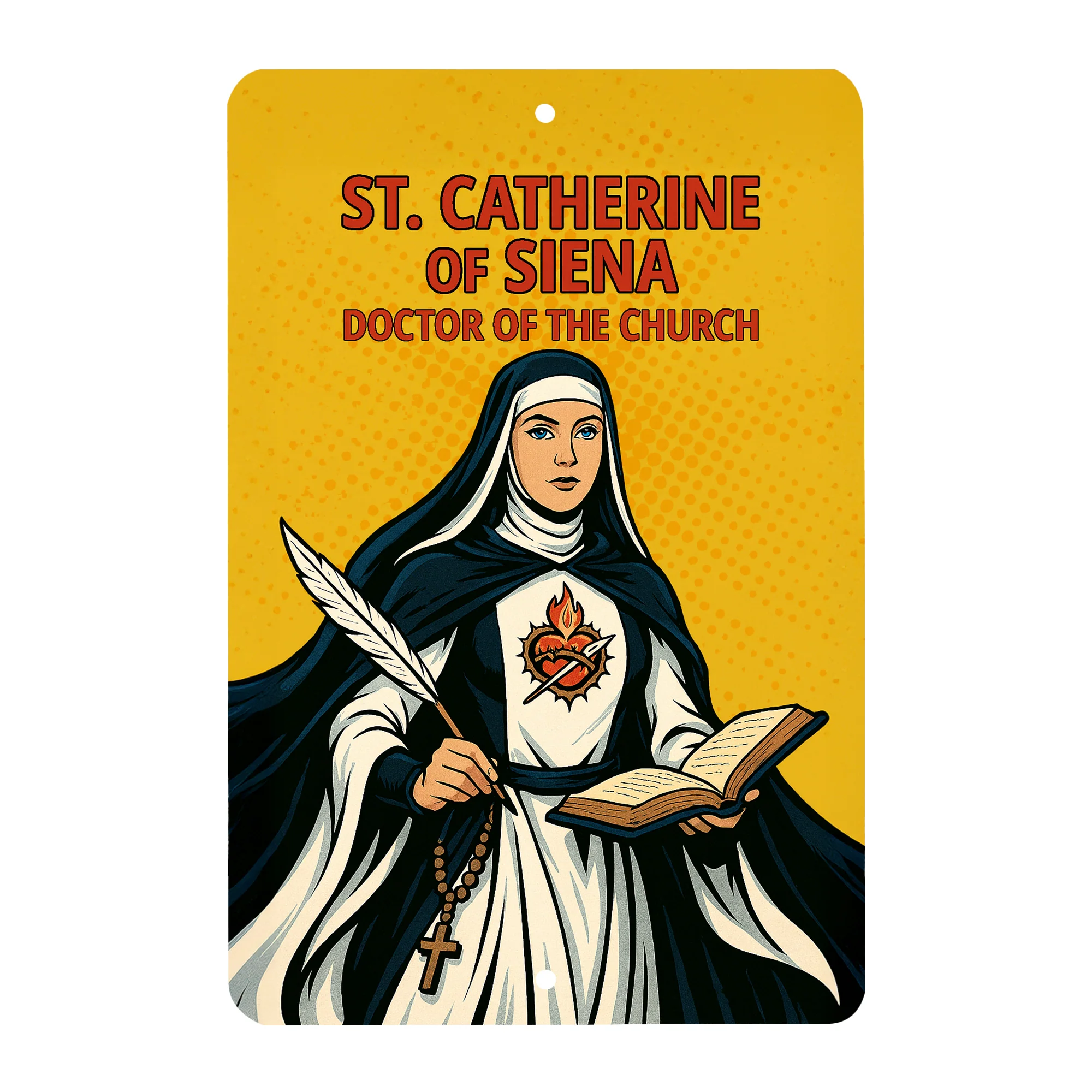 St. Catherine of Siena Superhero Tin Sign - Image 2
