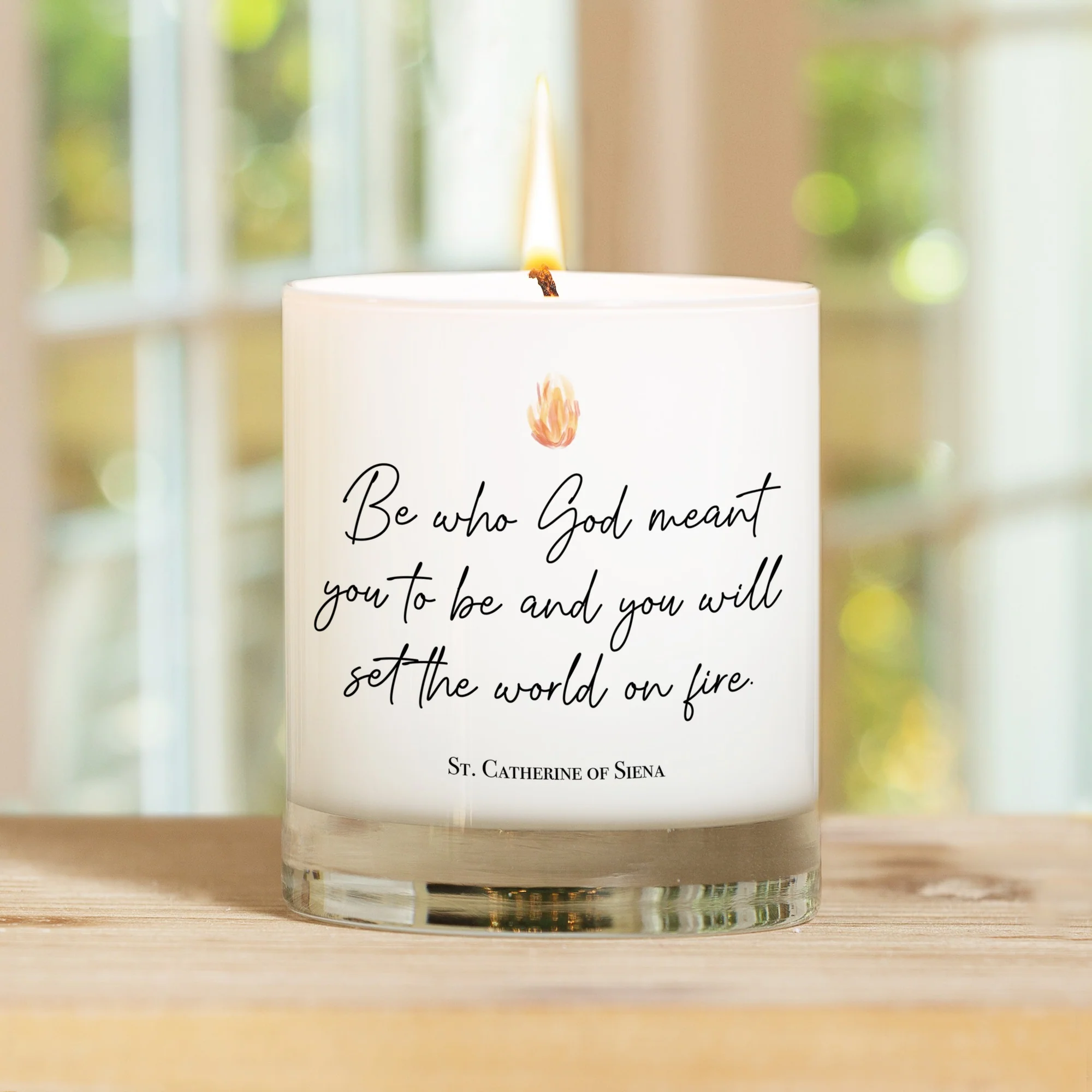 St. Catherine of Siena "World on Fire" Candle - Image 2