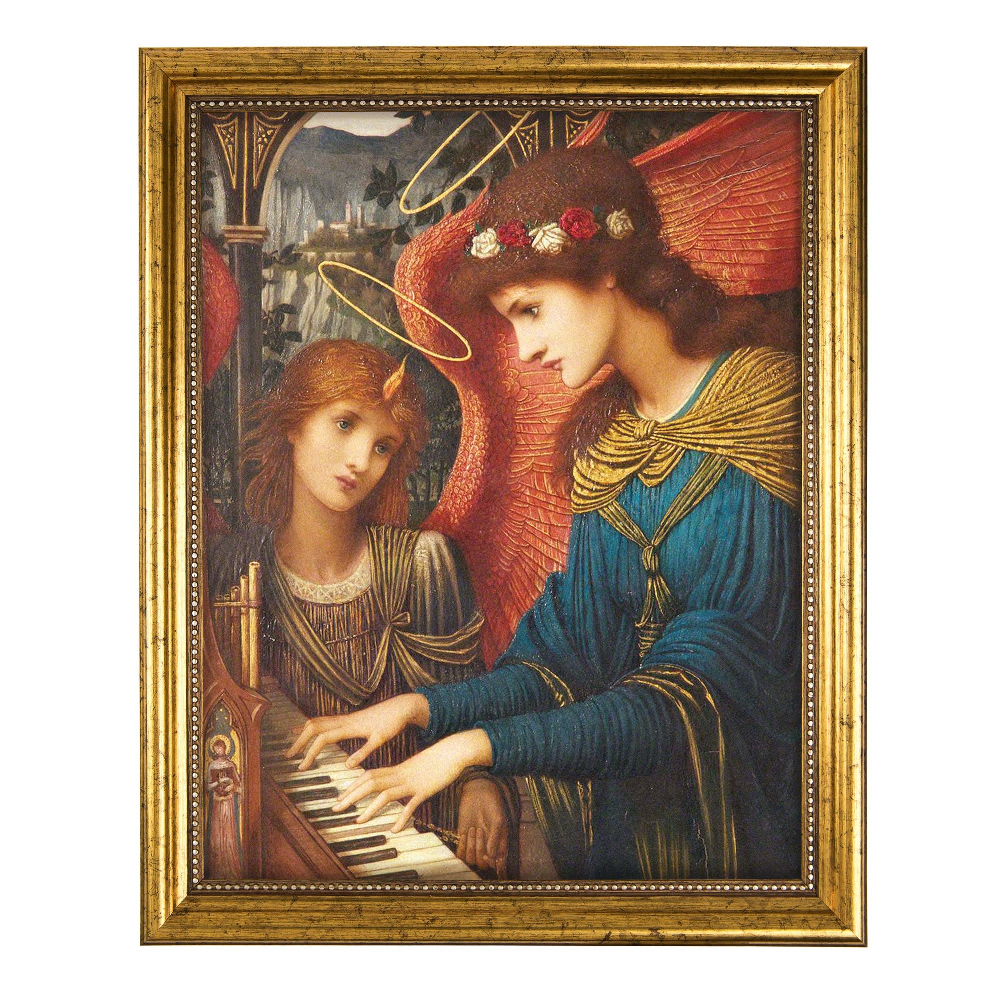 St. Cecilia & Angel Antique Gold Framed Print - 8" x 10"