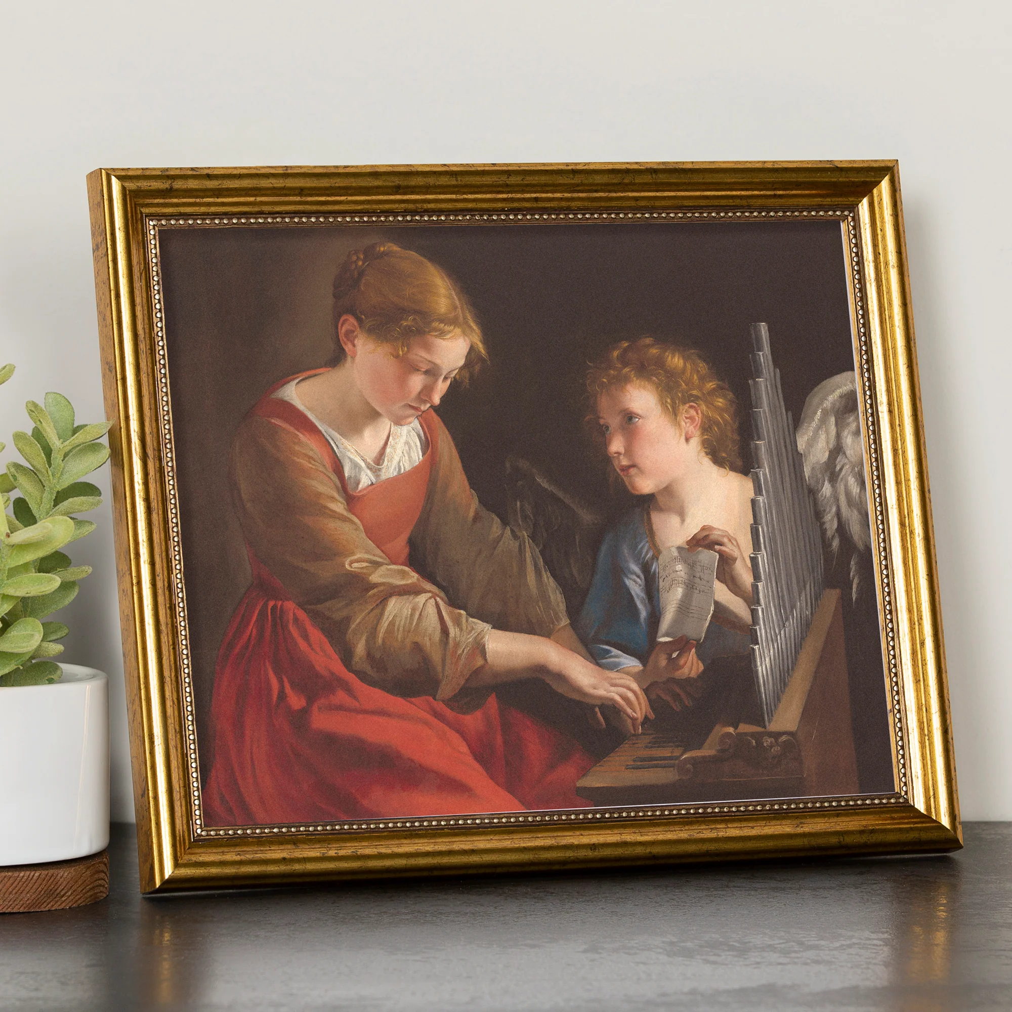 St. Cecilia Antique Gold Framed Print - Multiple Sizes
