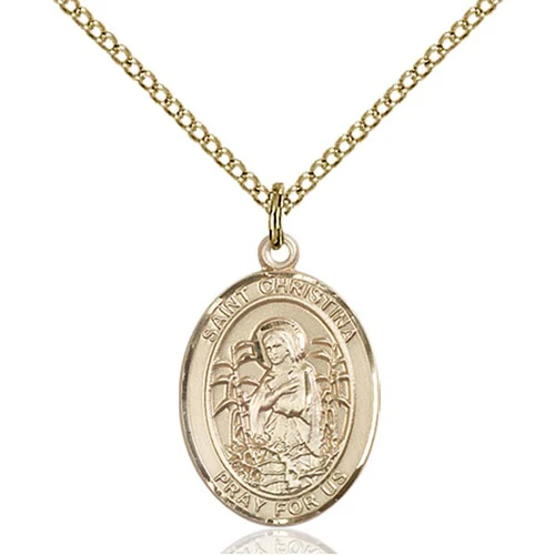 St. Christina the Astonishing Pendant with Chain, Bliss, Gold Filled