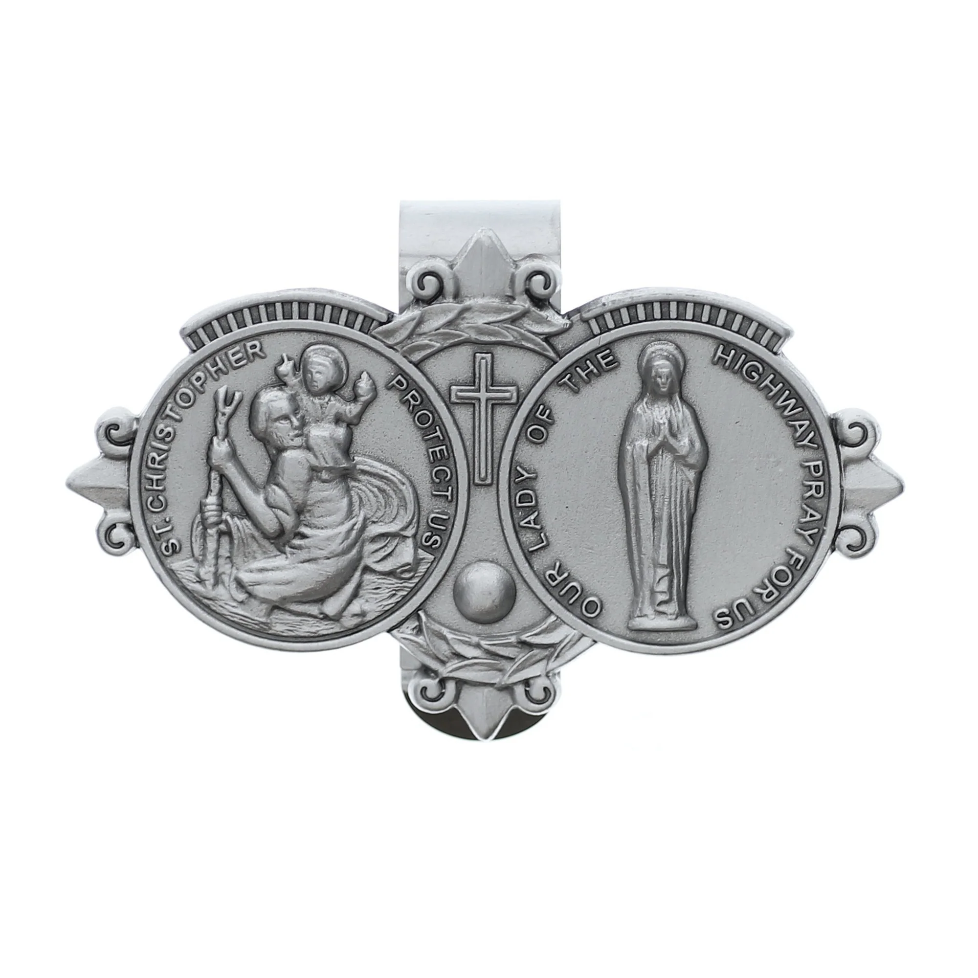 St. Christopher and Our Lady of the Highway Visor Clip