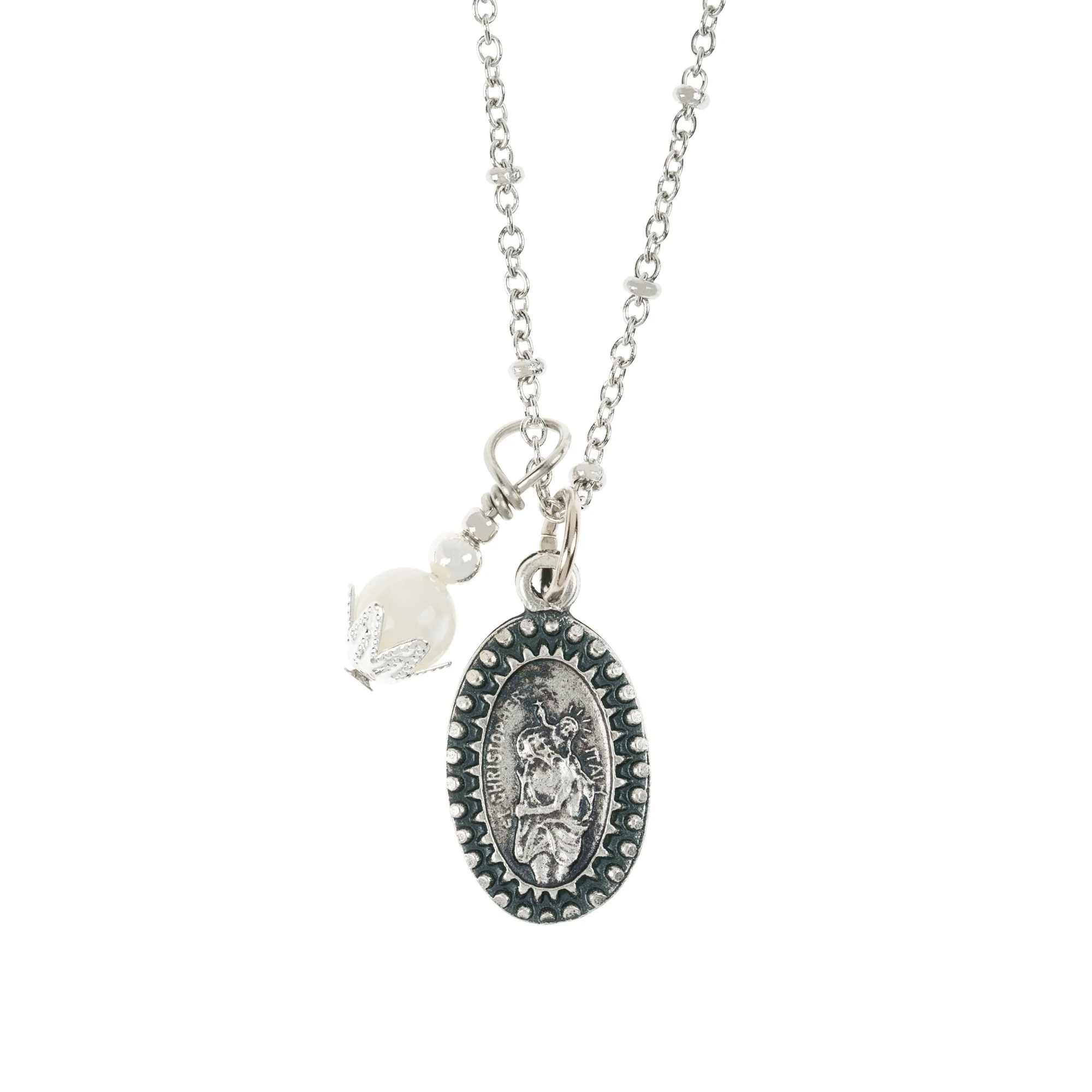 St. Christopher Ball Chain Necklace - Image 2