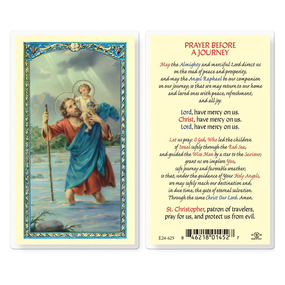 St. Christopher Before A Journey Prayer Card