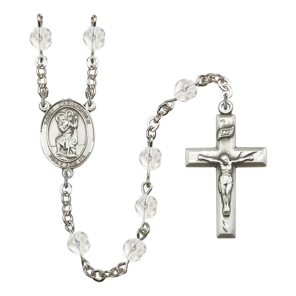St. Christopher Crystal Birthstone Rosary - Multiple Birthstones - Image 11