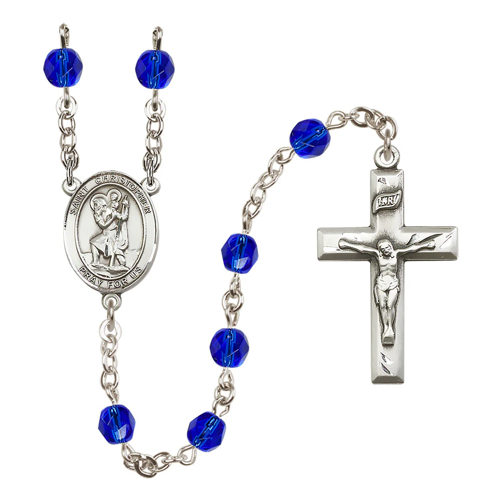 St. Christopher Crystal Birthstone Rosary - Multiple Birthstones - Image 12